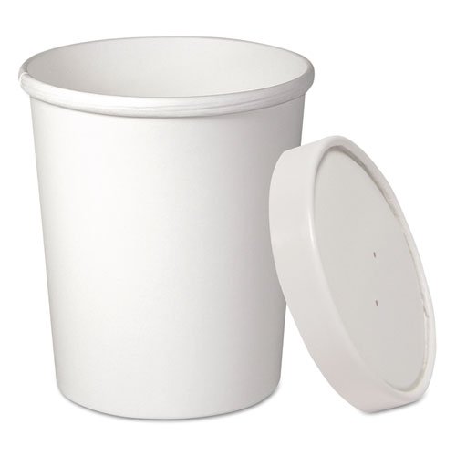 SOLO Cup Company Flexstyle Double Poly Food Storage Containers with Lids, 32 oz, White, 25-Pack (250 Containers & Lids per Case) - Perfect for Meal Prep, Leftovers, Party Snacks & Office Lunches