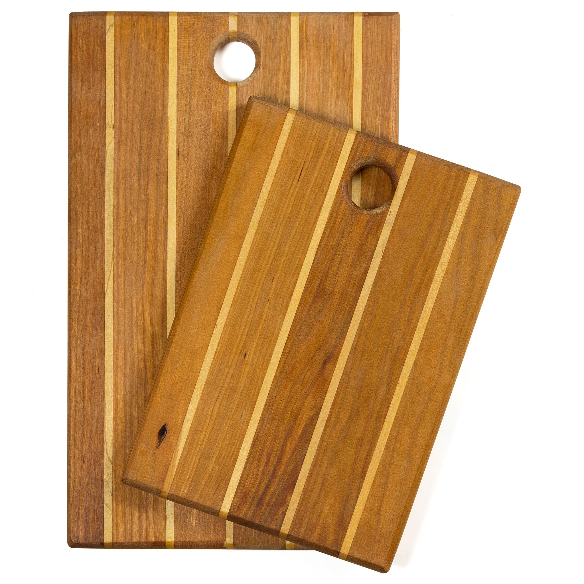 2-Piece Striped Bread Board Set - Durable Wooden Cutting Boards for Slicing Bread, Cheese & Charcuterie - Perfect for Kitchen, Dining & Entertaining