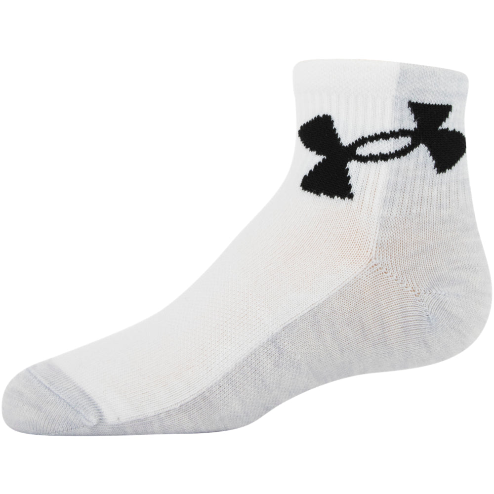 Under Armour Youth Essential Quarter Socks 6-Pack for Boys - Moisture-Wicking Athletic Socks for Running, Basketball & School Sports