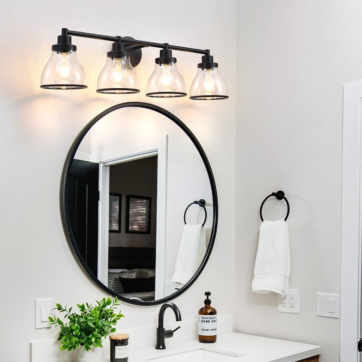 Hermosa Modern 4-Light Bathroom Vanity Light Fixture - Brushed Nickel Finish for Bathroom Mirror Lighting, Perfect for Modern Home Decor and Spa-Like Ambiance
