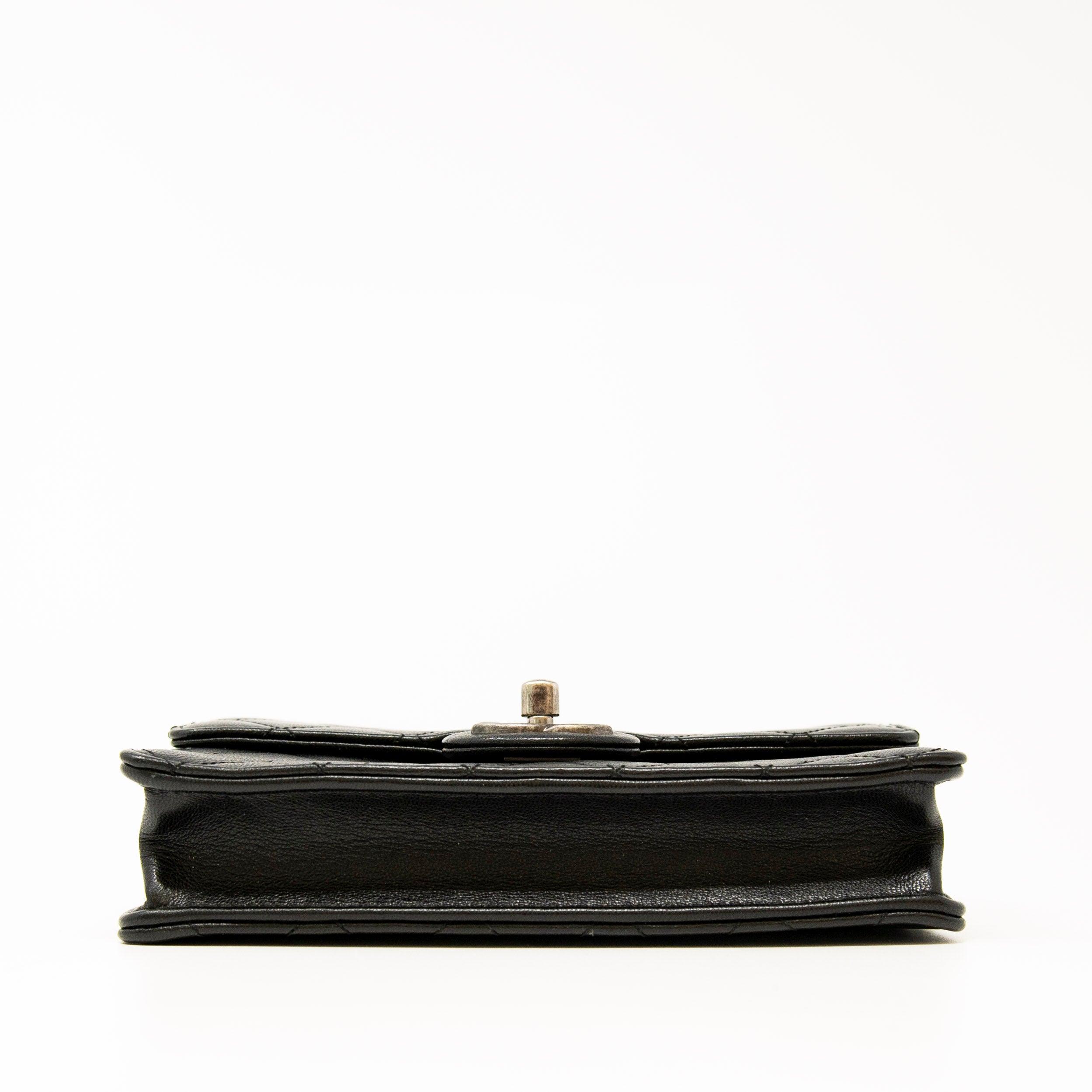 Chanel Black Lambskin Quilted Bag with Pearl CC Logo - Luxury Crossbody Flap Purse for Women, Perfect for Evening Parties & Date Nights