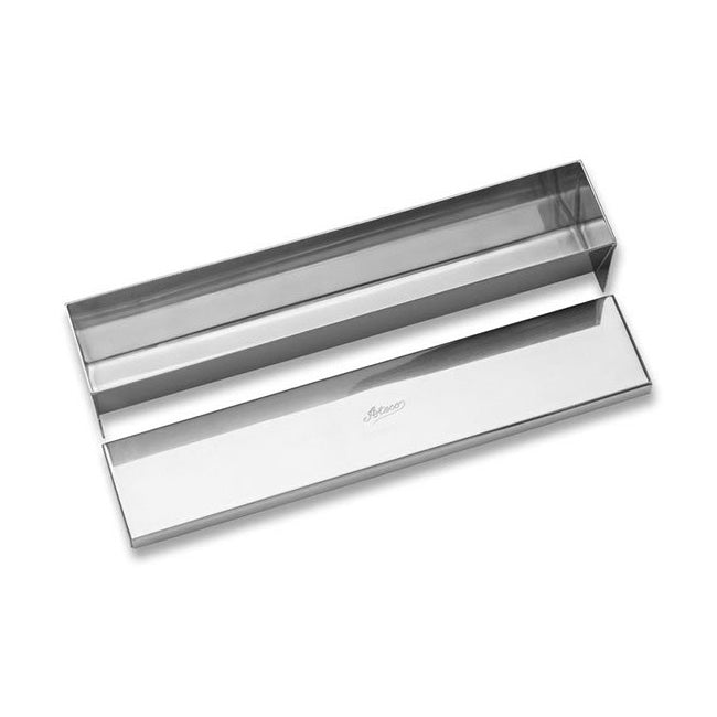 Ateco 4920 Stainless Steel Terrine Mold with Lid - 11 3/4 x 2 1/4 Inch Professional Baking Pan for Pâté, Meatloaf & Desserts - Perfect for Home Chefs & Commercial Kitchens