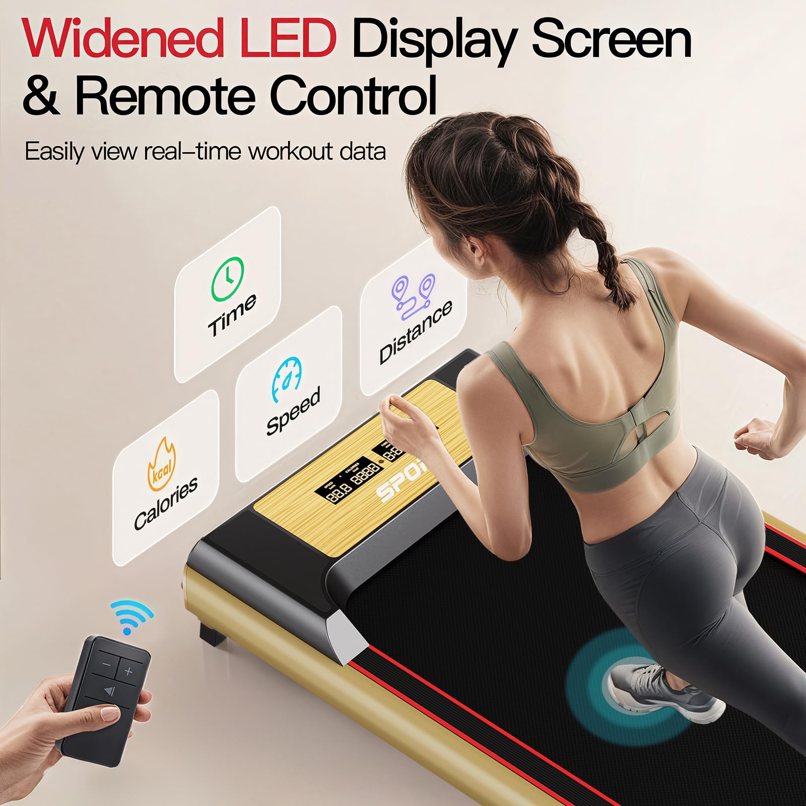Foldable Walking Pad with Incline - Under Desk Treadmill for Home & Office, 265lbs Capacity Portable Jogging Machine with Reinforced Frame | Perfect for Small Spaces, Work from Home & Apartment Workouts