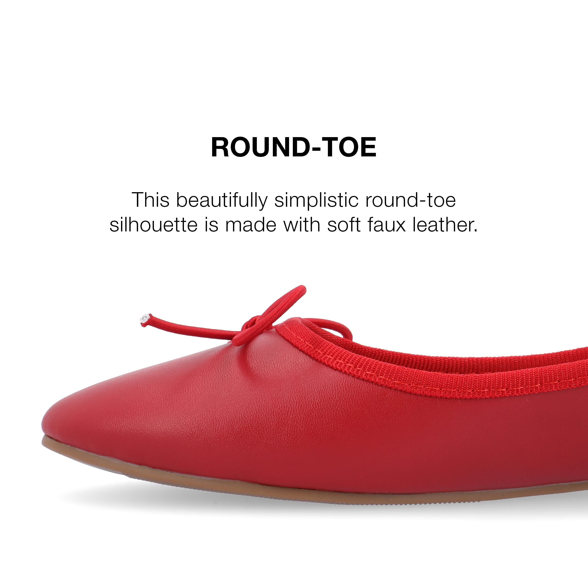 Journee Collection Women's Vika Slip On Round Toe Ballet Flats - Comfortable Dress Shoes for Women - Red Size 11 - Perfect for Work, Office & Casual Outfits