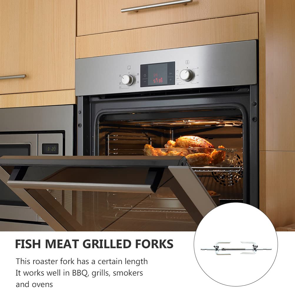 Stainless Steel Rotisserie Meat Forks - Air Fryer & BBQ Accessories for Chicken, Fish & Roast - Durable Replacement Grill Forks for Home Kitchen & Outdoor Cooking | Perfect for Air Fryer Meals, Backyard BBQs & Camping
