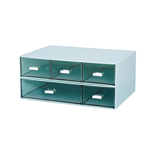 2 Flat Layers & 5 Drawers, Blue