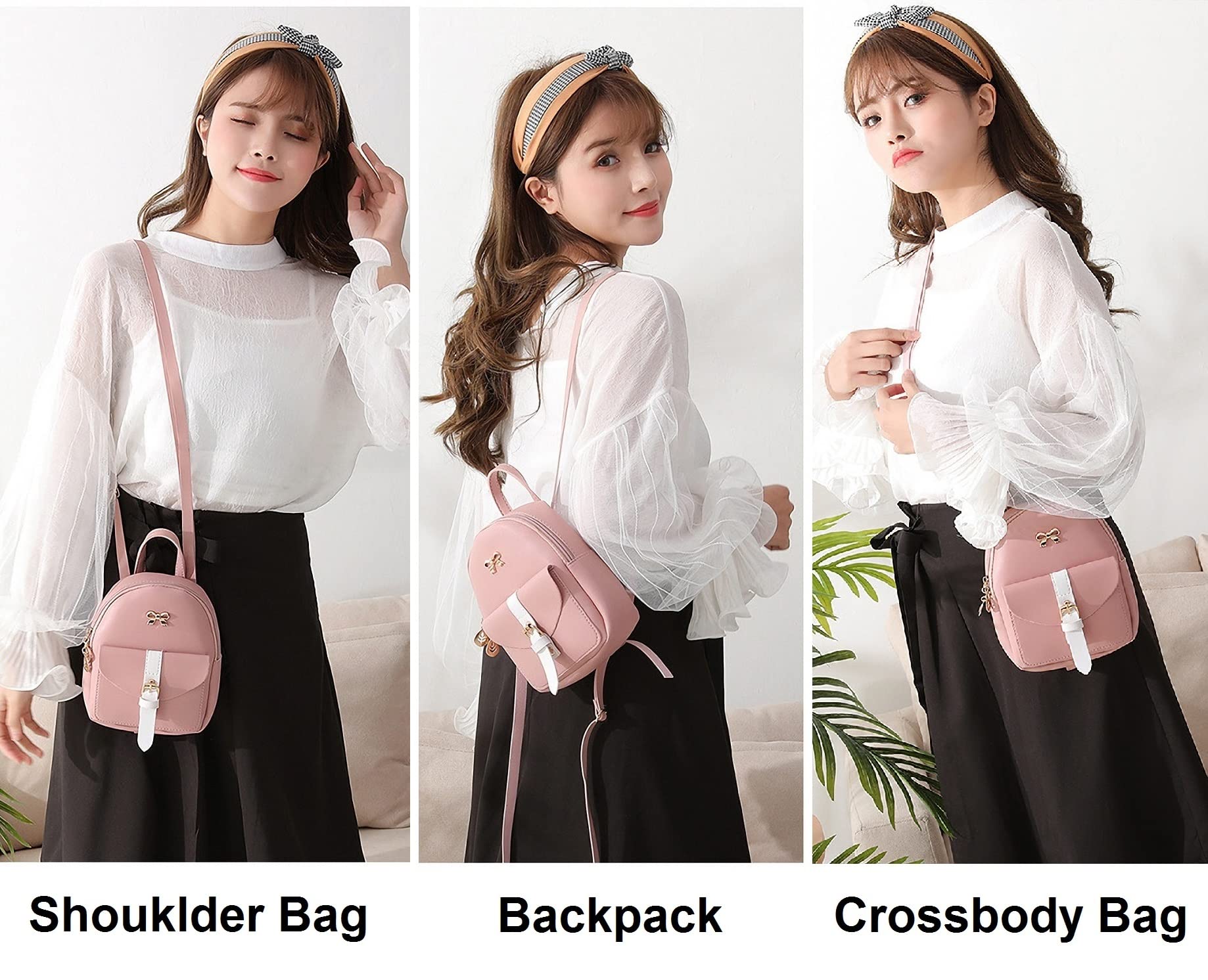 NUWA Mini Backpack Purse for Women - Small Lightweight Crossbody Bag with Wallet for Teen Girls, Trendy Phone Pouch for Daily Use, Travel & School (Grey)