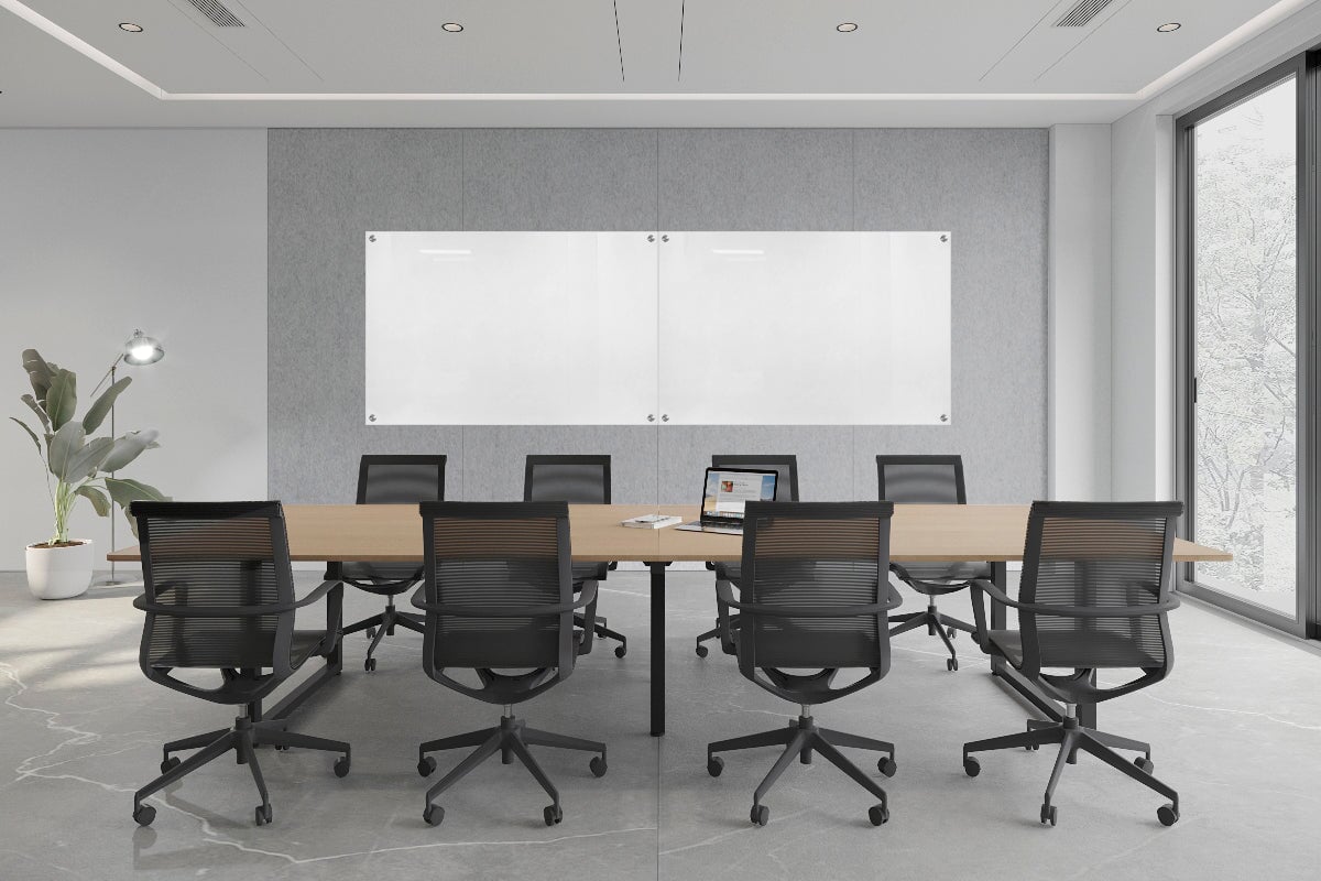 light grey panel / 3600W x 1200H glassboard