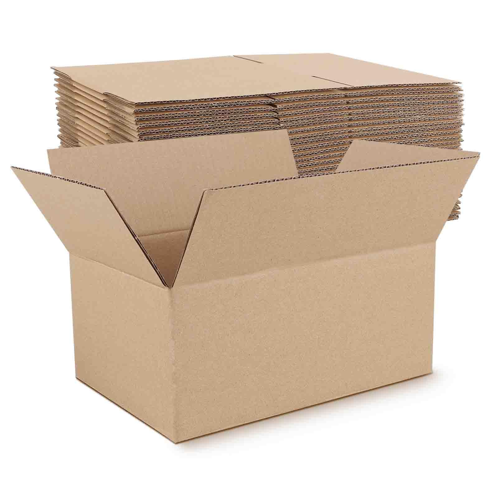 10x8x6 Inches Corrugated Cardboard Shipping Boxes - 25 Pack Kraft Moving & Mailing Boxes for Small Business | Perfect for E-commerce, Storage & Home Organization