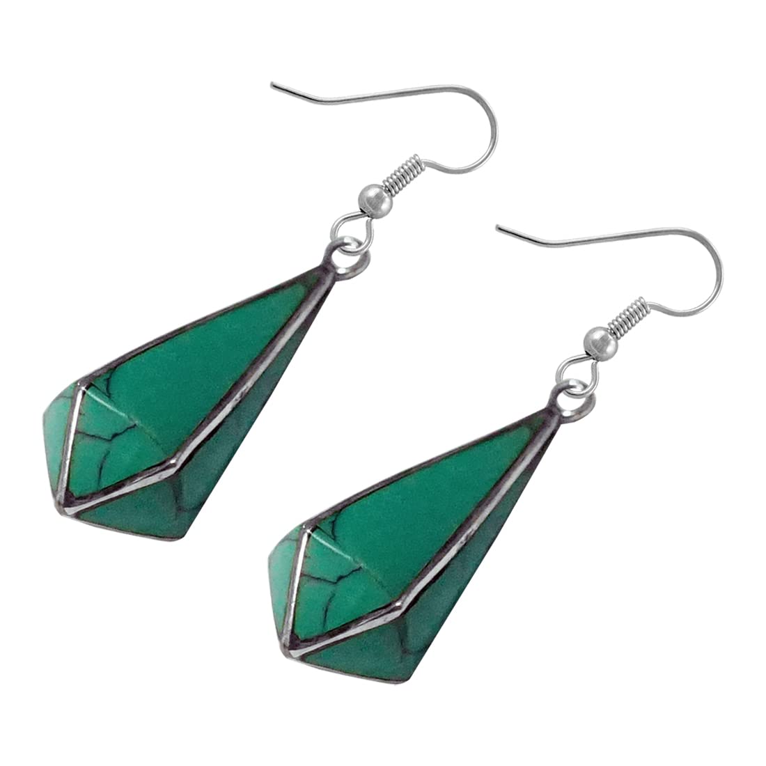 Handmade Gemstone Drop Earrings for Women - Silver Plated Boho Chic Jewelry - Perfect Gift for Birthday, Anniversary & Special Occasions - Elegant Dangle Earrings for Party, Wedding & Everyday Wear