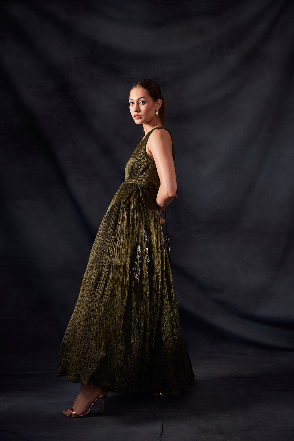 Olive Green Crush Maxi Dress - Flowy Long Boho Summer Dress for Women | Perfect for Beach Vacations, Music Festivals & Date Nights