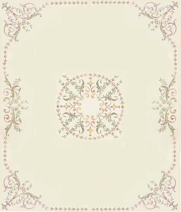 19th Century Vintage Ceiling Stencil Set - Floral & Geometric Patterns for Home Decor, DIY Projects & Historical Restoration