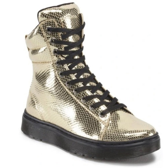 Stylish MIX GOLD MINI METALLIC SNAKE PRINT Sneakers - Women's Fashion Shoes for Casual Wear & Night Out