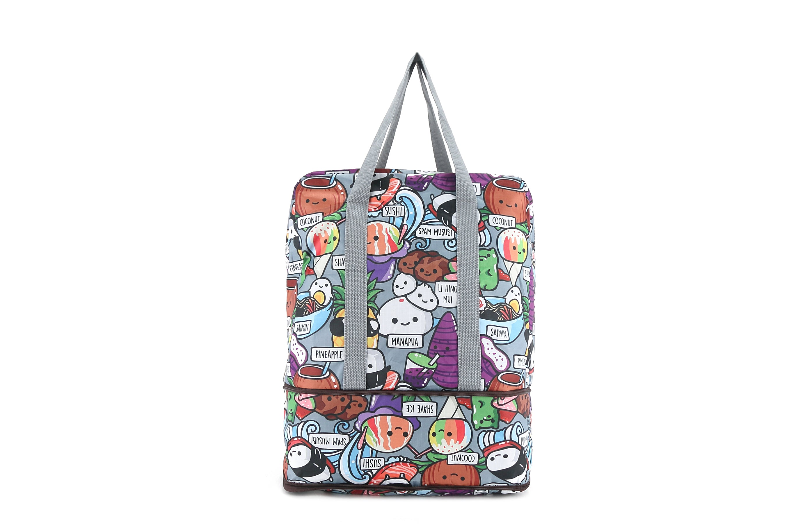 Foldable Duffle Bag for Travel & Gym - Lightweight & Water-Resistant Carry-On Luggage (Sophie Craving Hawaii Grey) - Perfect for Weekend Trips, Sports & Outdoor Adventures