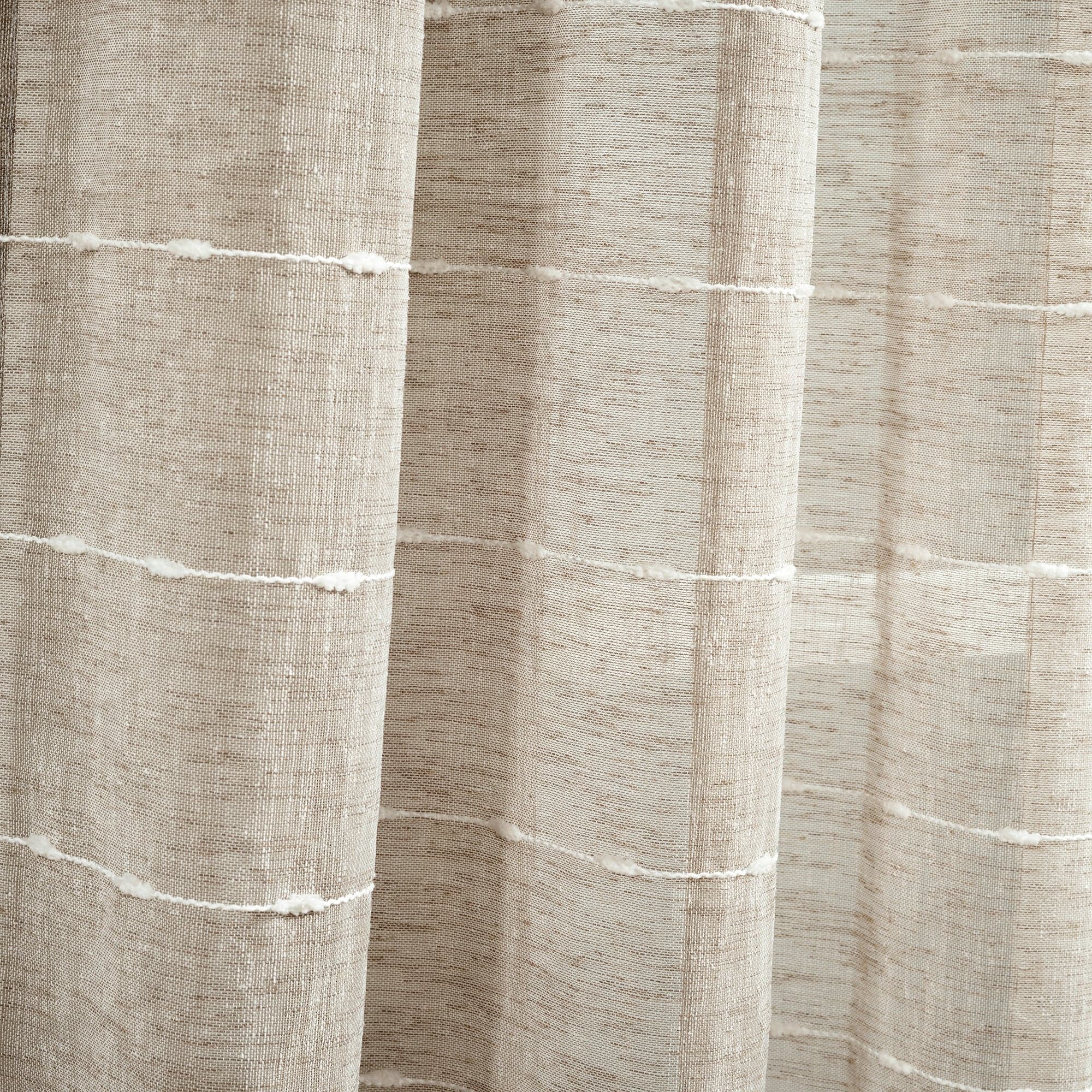 Farmhouse Style Textured Sheer Window Valance - Rustic Curtain Top for Living Room, Bedroom & Kitchen Decor
