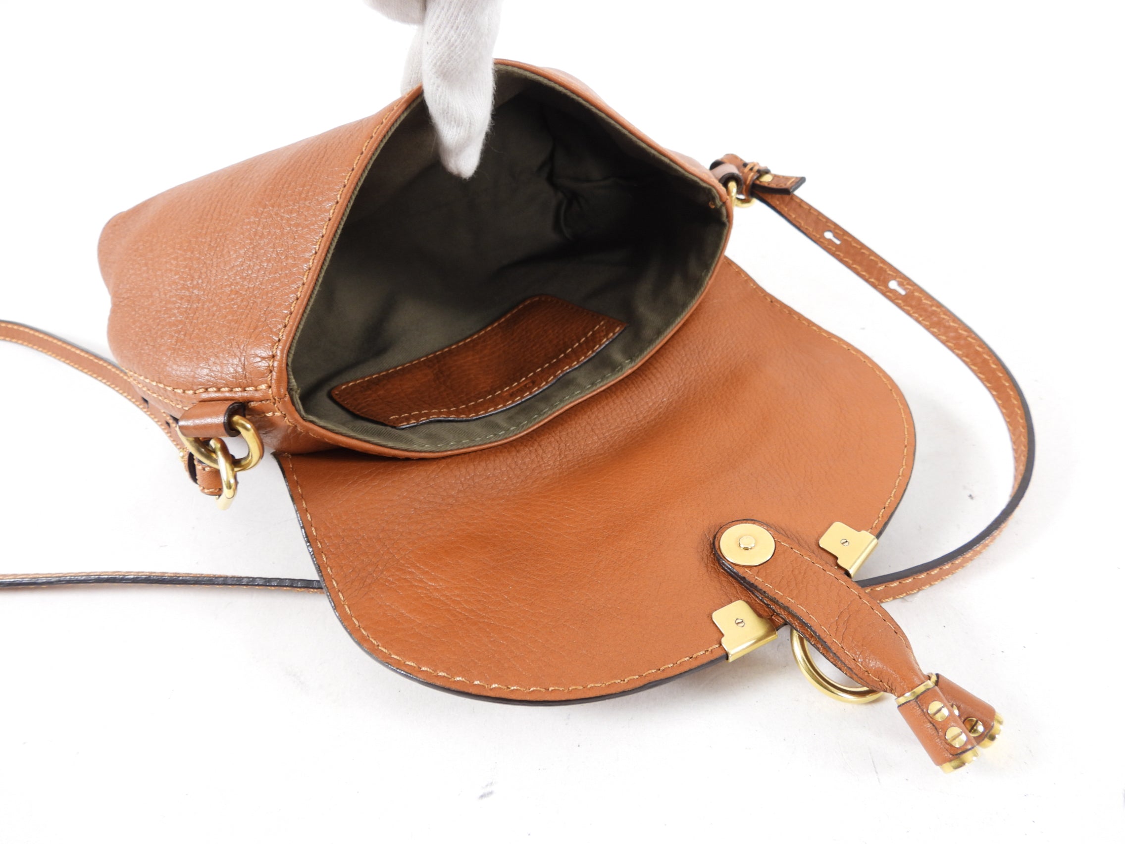 Chloe Tan Mini Marcie Crossbody Bag - Stylish Leather Shoulder Purse for Women | Perfect for Everyday Use, Travel & Date Night