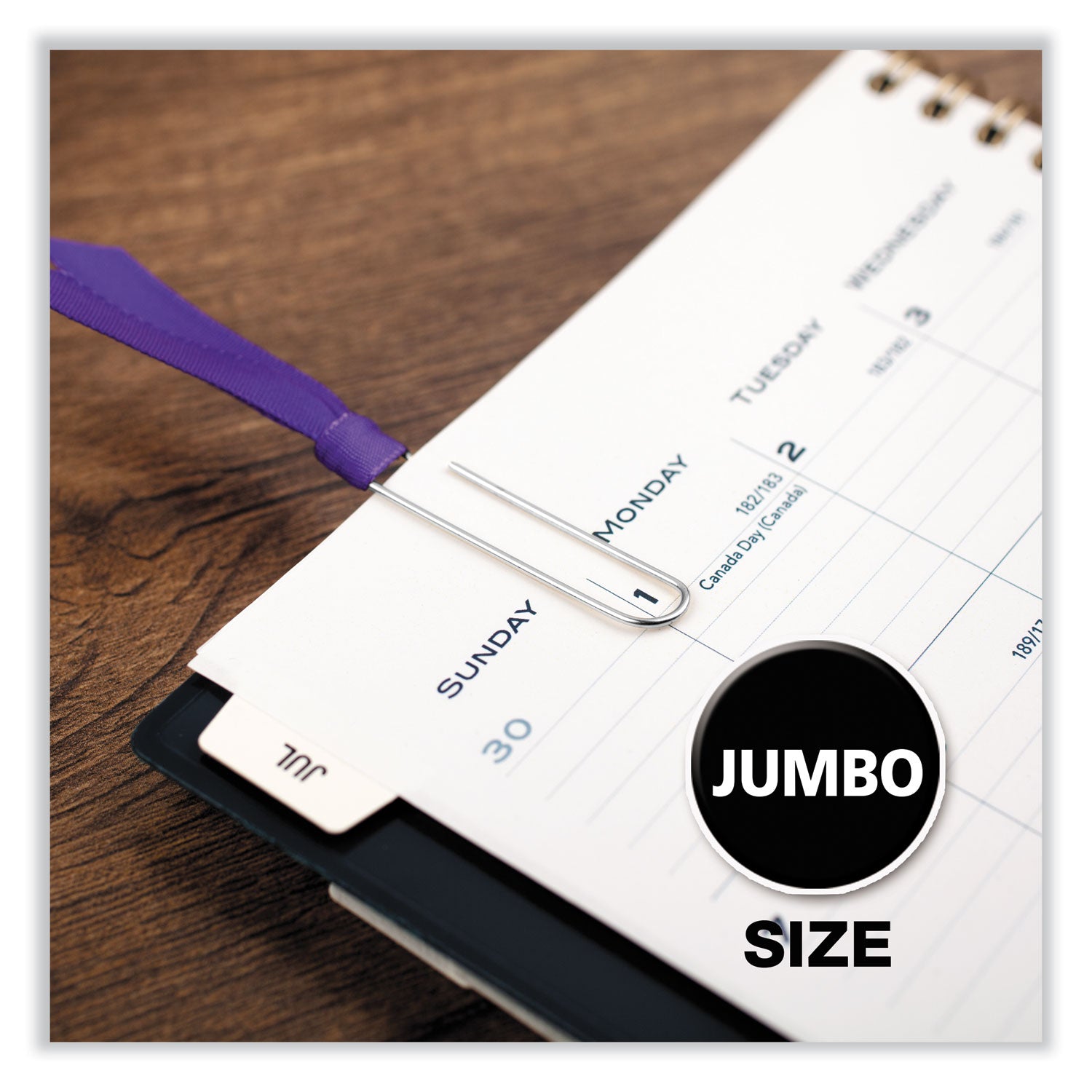 ACCO Jumbo Smooth Silver Paper Clips - 100 Clips per Box, 10 Boxes per Pack - Perfect for Office, School & Home Organization