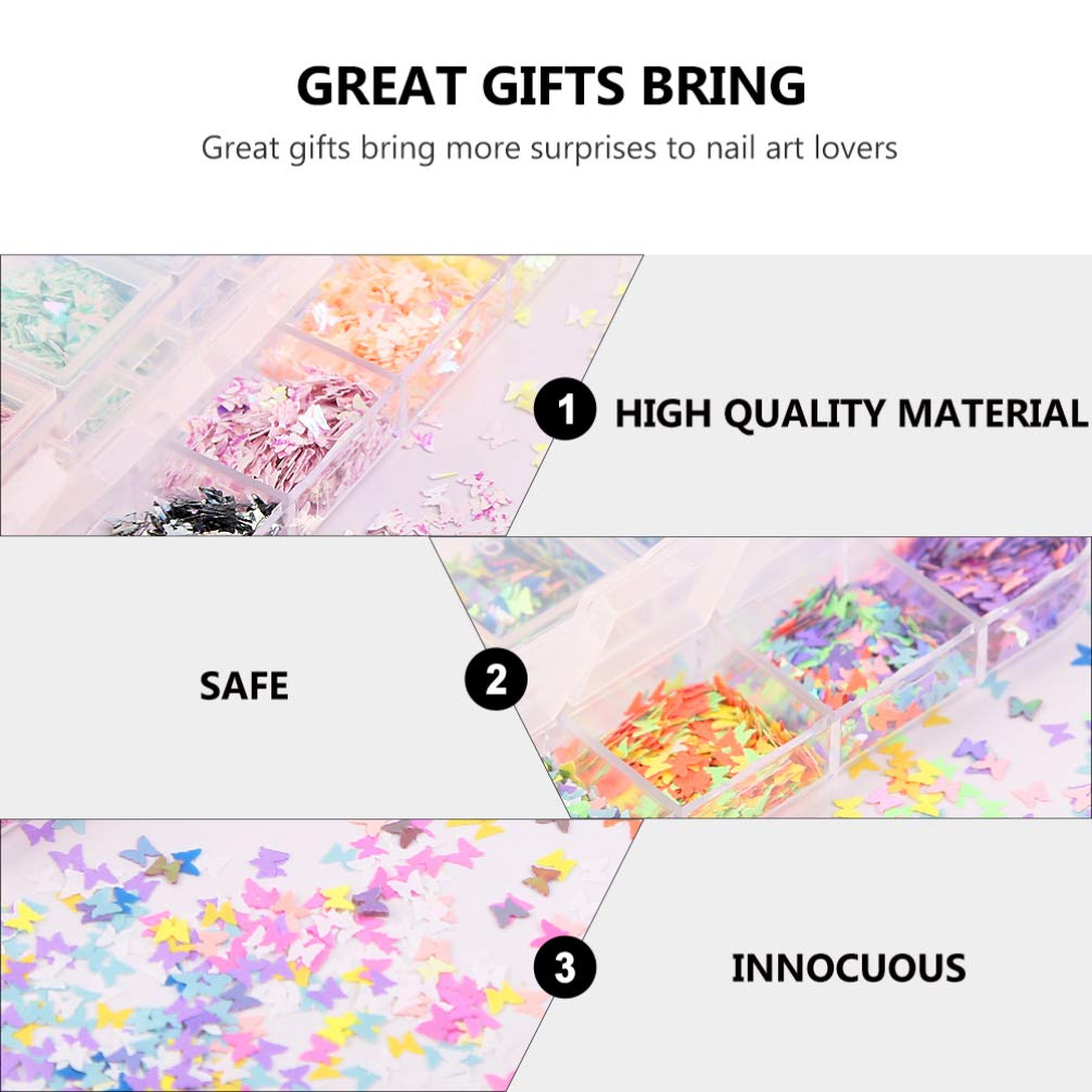 EXCEART 2 Pack DIY Nail Art Sequins & Eyeshadow Flakes - Face Glitter, Nail Stickers, Embellishments, Confetti for Nail Art & Eye Makeup - Super Flash Glitter for Parties, Halloween, Cosplay & Special Occasions