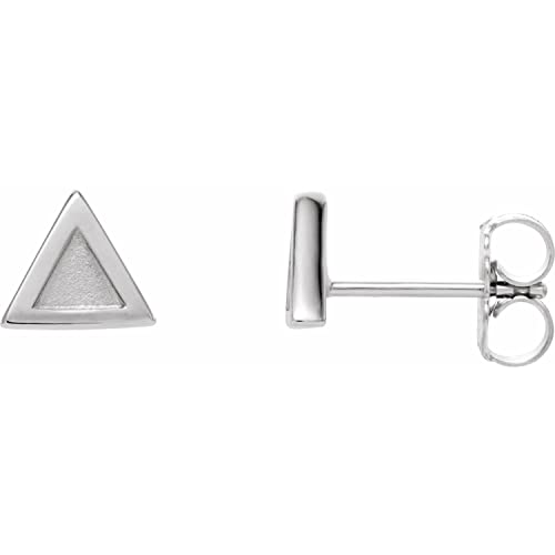 14K Gold, Sterling Silver, or Platinum Petite Triangle Stud Earrings for Women – Dainty Fine Jewelry for Everyday Wear, Gifts & Special Occasions
