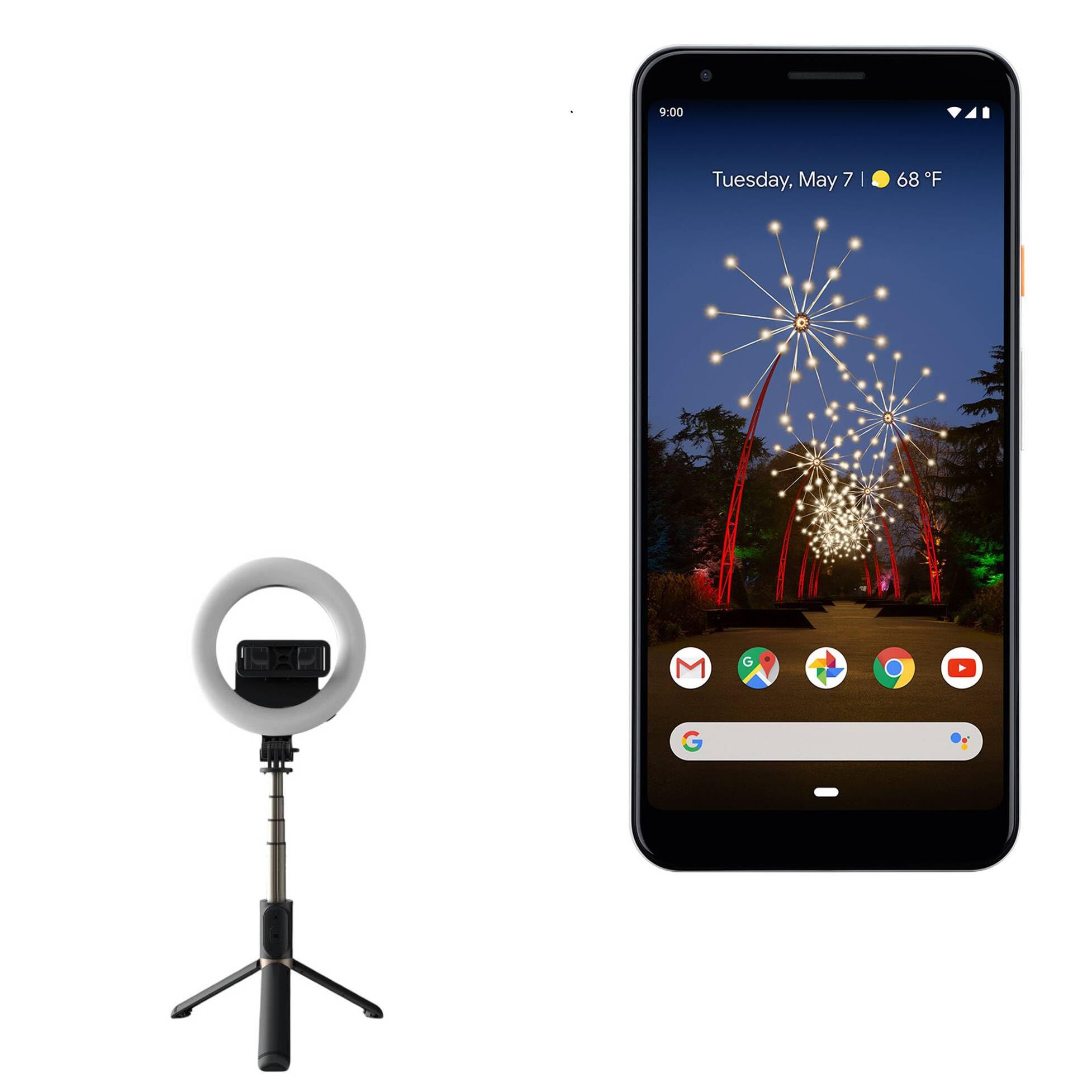 Google Pixel 3a XL Selfie Stick with Ring Light - Extendable Stand for Perfect Selfies