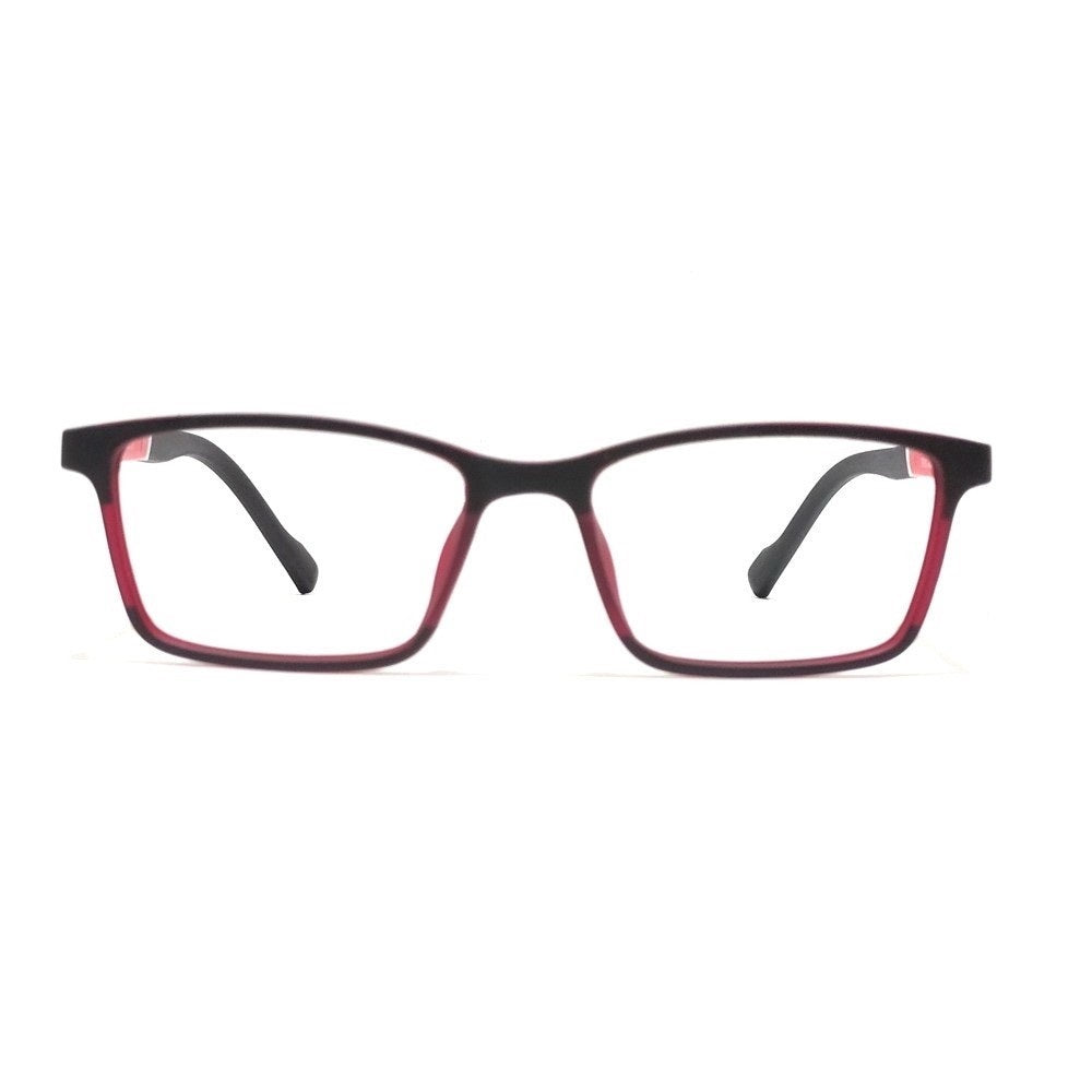 Kids Glasses Frames - Red & Black Rectangle Eyeglasses for Boys & Girls Ages 3-8 | Durable & Lightweight | Perfect for School, Reading & Daily Wear (Model 76302C4)