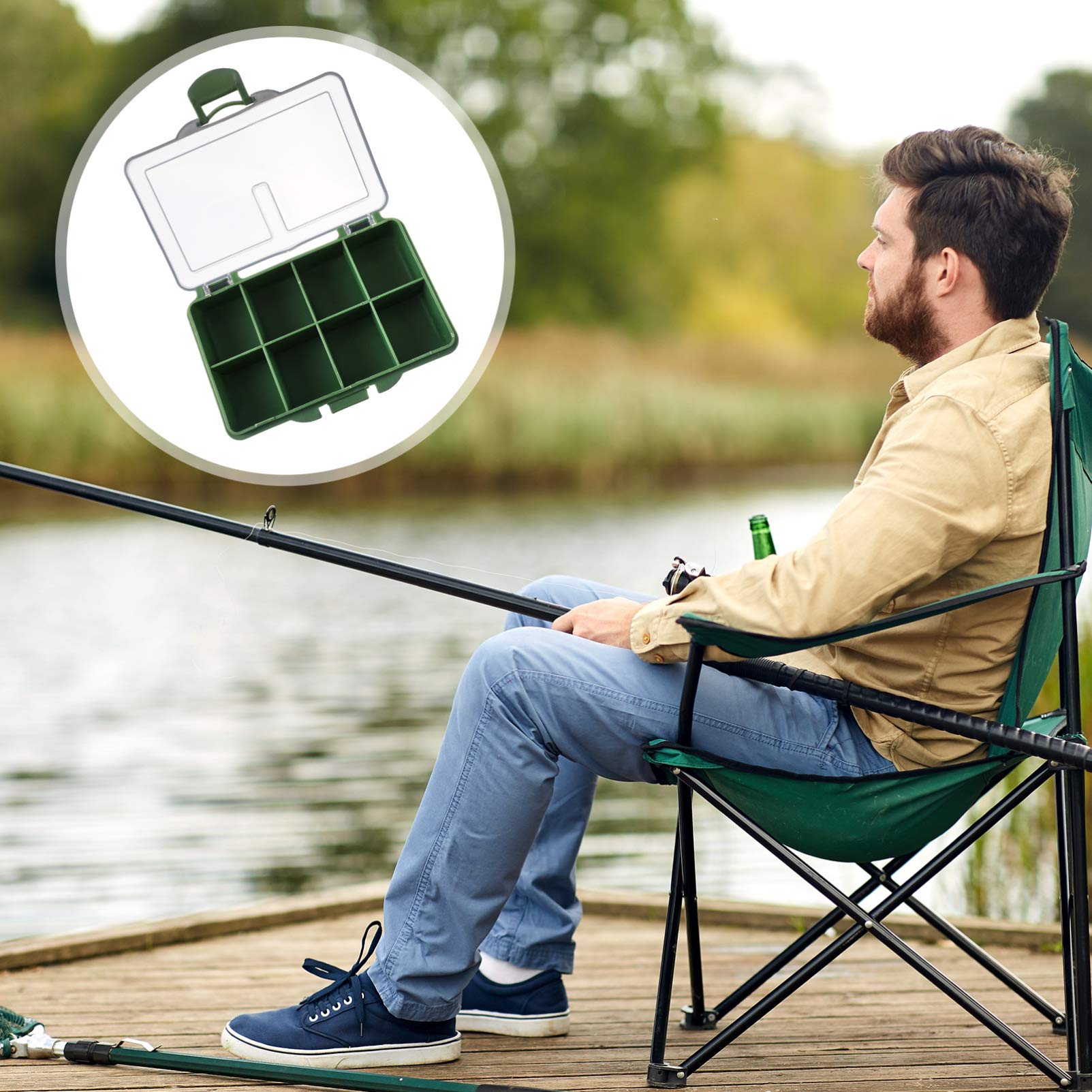 **BESPORTBLE 2-Piece Fishing Tackle Storage Box – Waterproof Bait & Lure Organizer Case with Adjustable Dividers – Perfect for Freshwater & Saltwater Fishing Trips**    *(Use Case: Ideal for organizing hooks, lures, and fishing accessories during boat trips, shore fishing, or camping adventures.)*