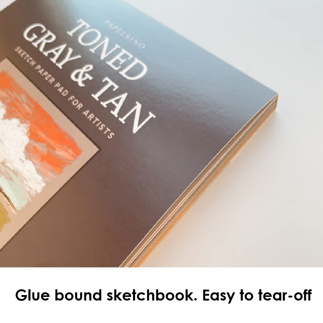 Premium Toned Gray & Tan Sketchbook - 4 Colors, 40 Sheets, 7.2