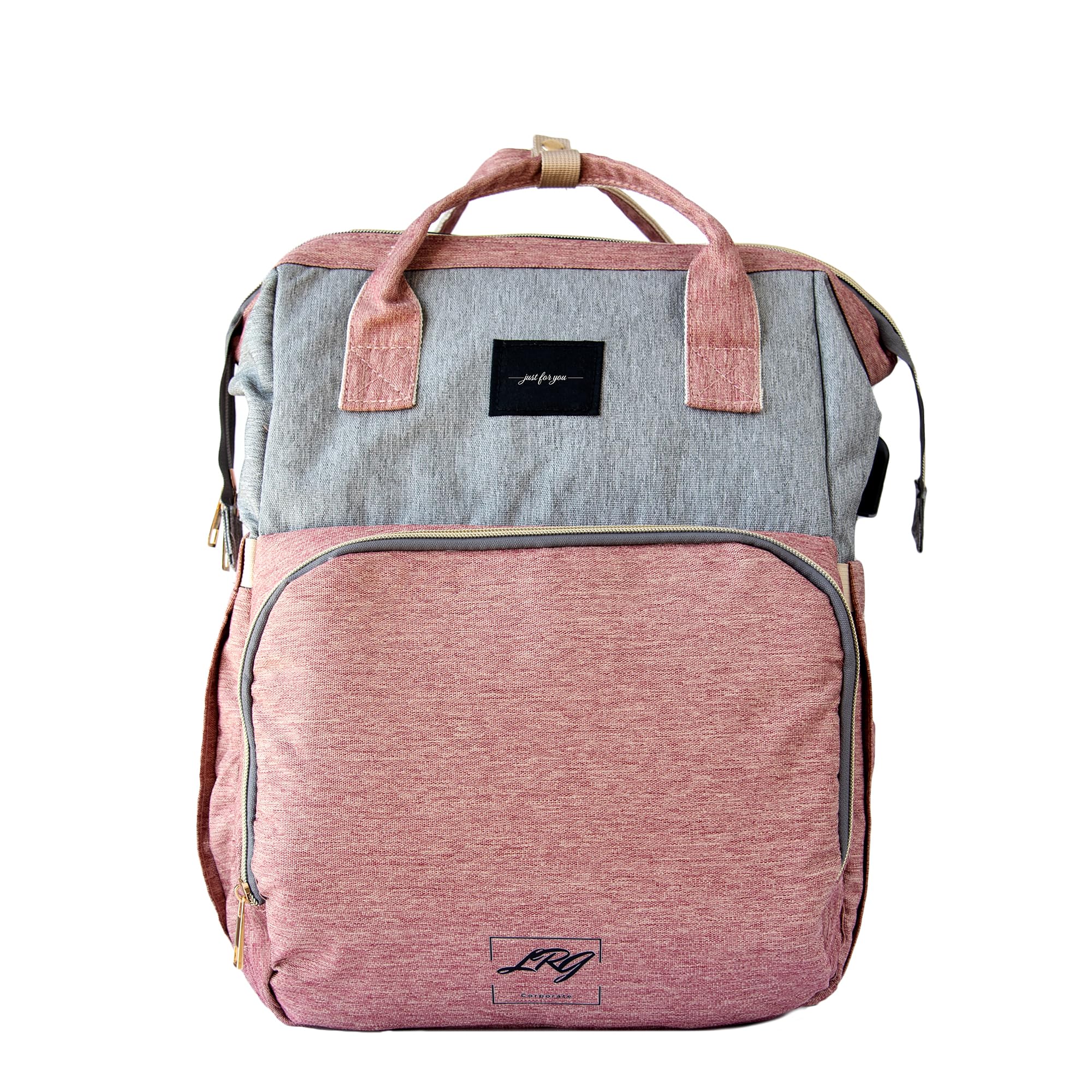 LRG Corporate Diaper Bag Backpack for Baby Care - Waterproof Travel Backpack with Removable Changing Pad & Mosquito Net - Stroller Compatible Baby Carrier Backpack - Perfect for Daycare, Travel & Outdoor Adventures (Includes Personalized Gift Box)