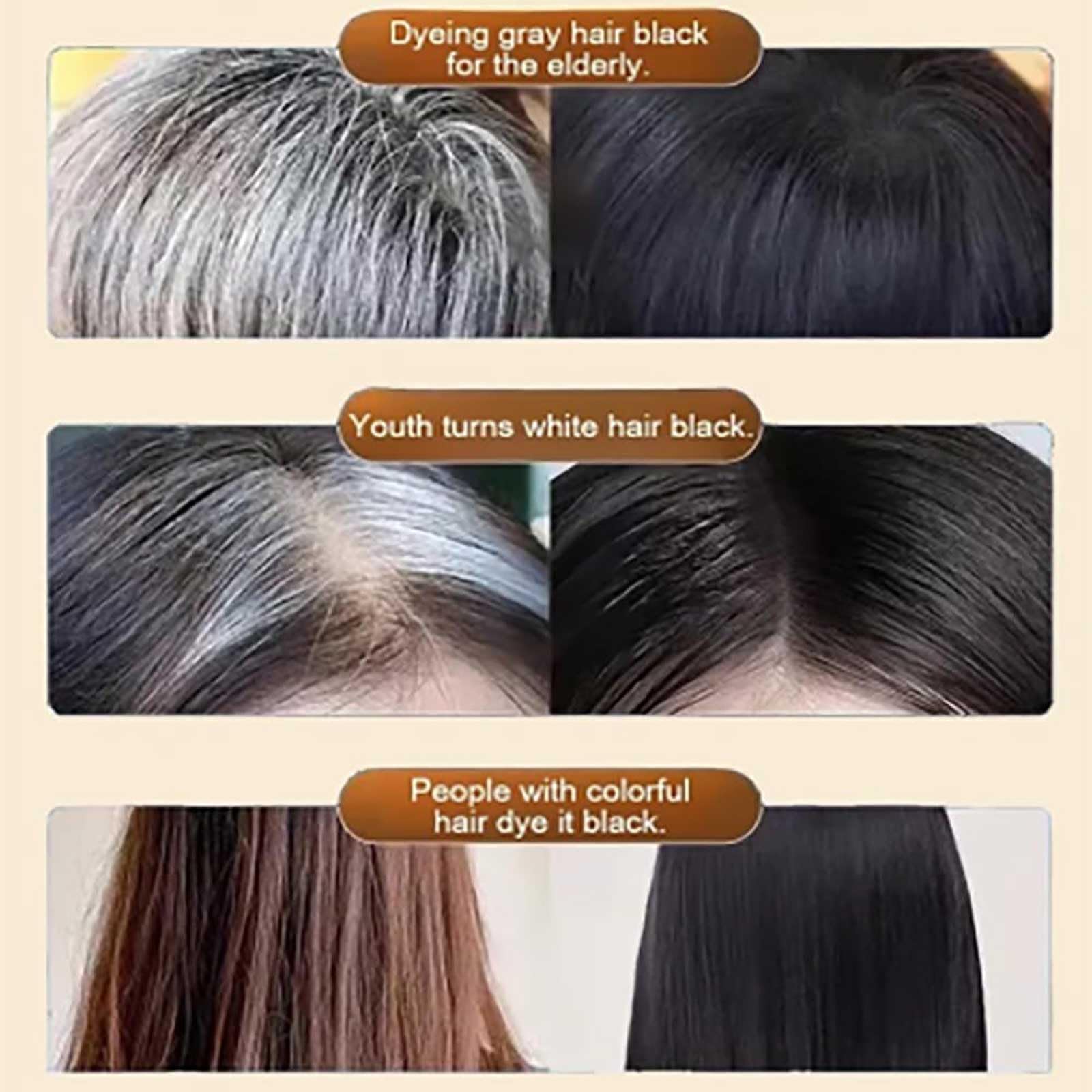 Natural Plant-Based Hair Dye Shampoo with Floral Fragrance - Long Lasting Bubble Hair Color Cream with Botanical Extracts (1 Pack, Brown Black) | Gentle At-Home Hair Coloring for Women & Men