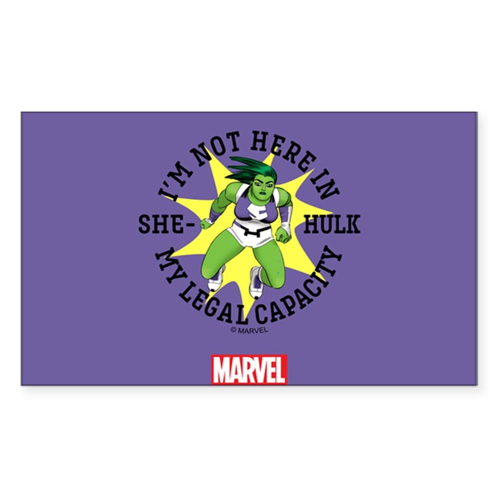 She Hulk Legal Capacity Tumbler Sticker - Rectangle Bumper Sticker Car Decal - Perfect for Cars, Laptops & Water Bottles - Funny Marvel Superhero Gift for Fans