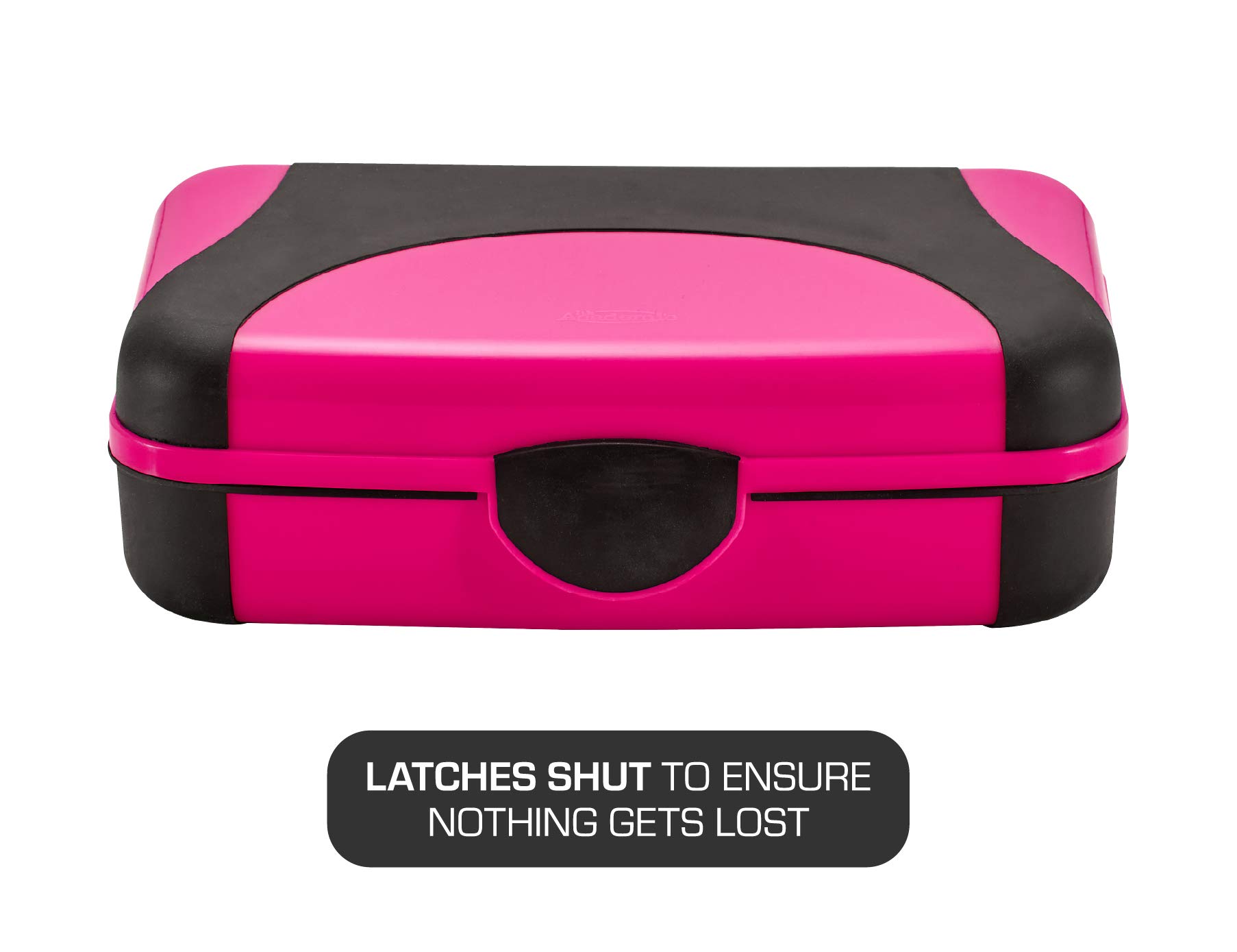 Durable Hard Plastic Pencil Case with Latch - 2-Pack Kids School Supplies for Pencils, Pens, Markers & Crayons (Pink & Orange) - Perfect for Classroom, Homework & Art Projects