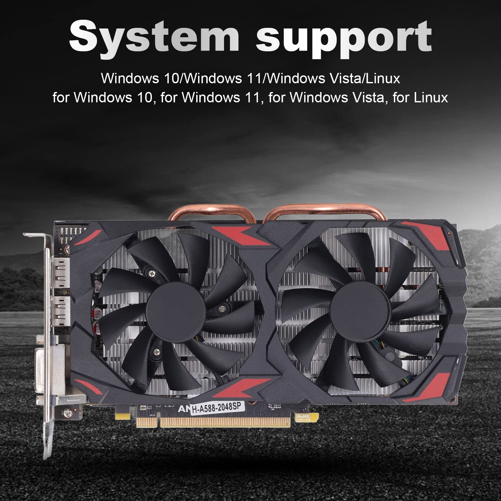 8GB DDR5 256-Bit RX 580 Gaming Graphics Card with Dual Fans - High Performance Desktop PC Video Card for 4K Gaming, Streaming & VR | Perfect for Fortnite, Call of Duty & Esports