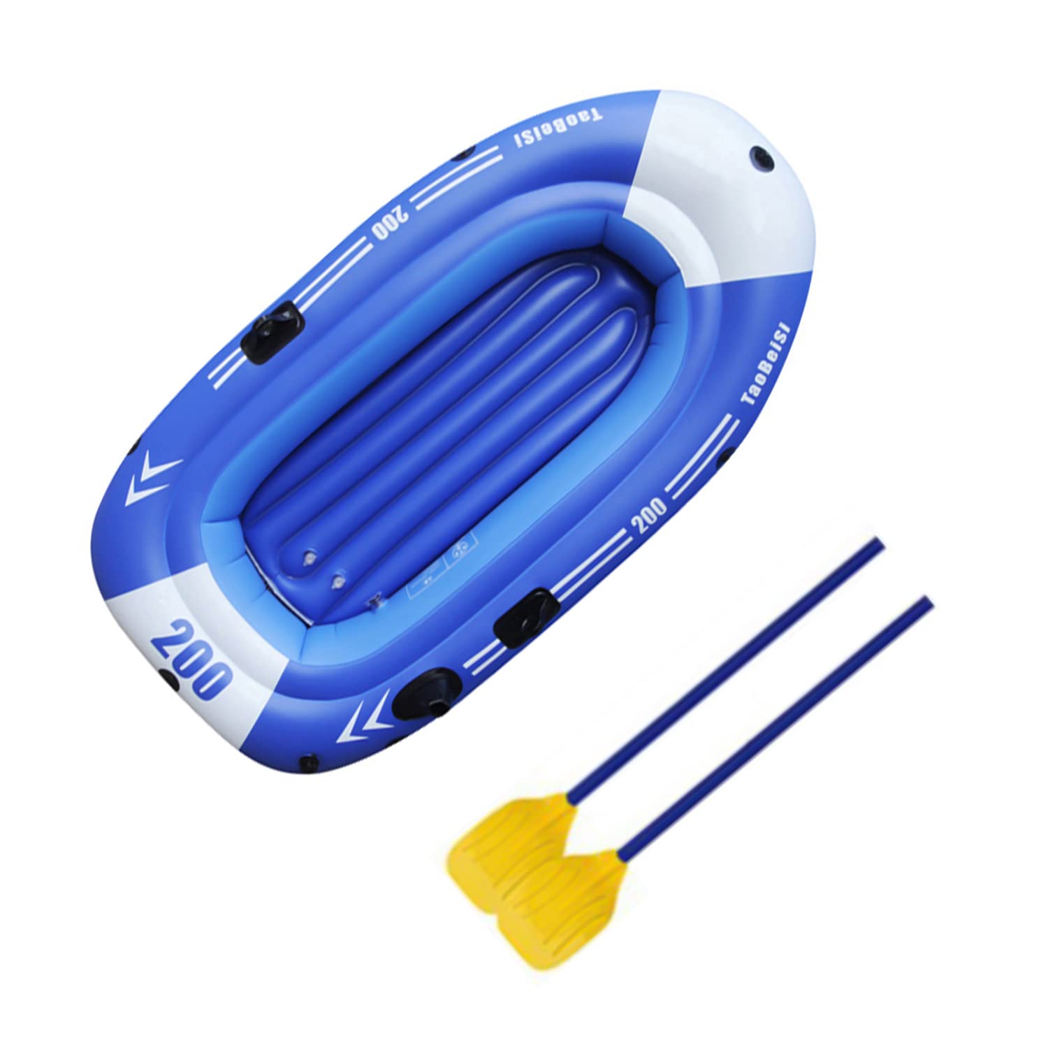 **YUEWO Inflatable Boat - 2-4 Person PVC Kayak Dinghy, Heavy-Duty Fishing & Touring Air Raft with 2 Oars - Perfect for Water Sports, Fishing, Camping & Family Outings**