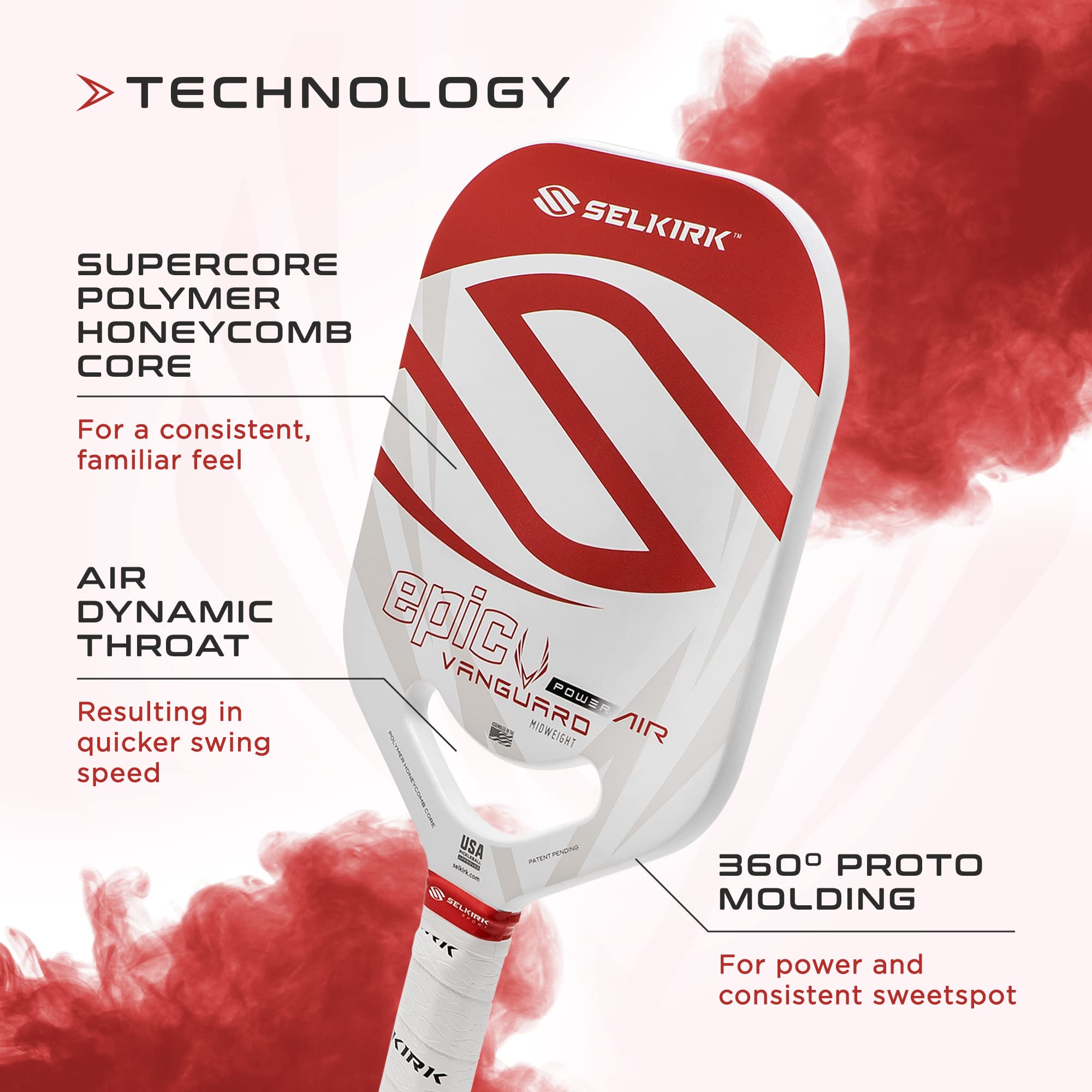 2024 Selkirk Vanguard Power Air Pickleball Paddles - Premium Carbon Fiber Paddle with 360 Proto Molding & Flexfoam Perimeter for Ultimate Power & Control | Perfect for Competitive Play & Recreational Pickleball Games