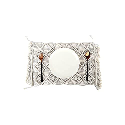 Handmade Macrame Placemats Set of 4 - Boho Chic Cotton Table Mats for Dining Room Decor, Perfect for Farmhouse Tables, Coffee Tables, and Outdoor Picnics