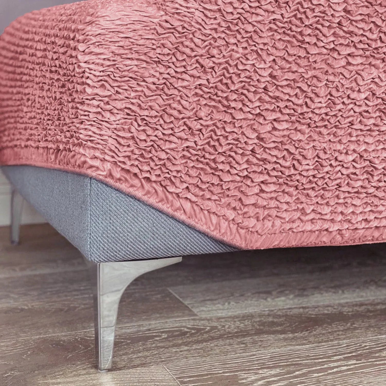 Small Ottoman Slipcover - Microfiber Collection - Perfect for Living Room, Bedroom, and Home Decor