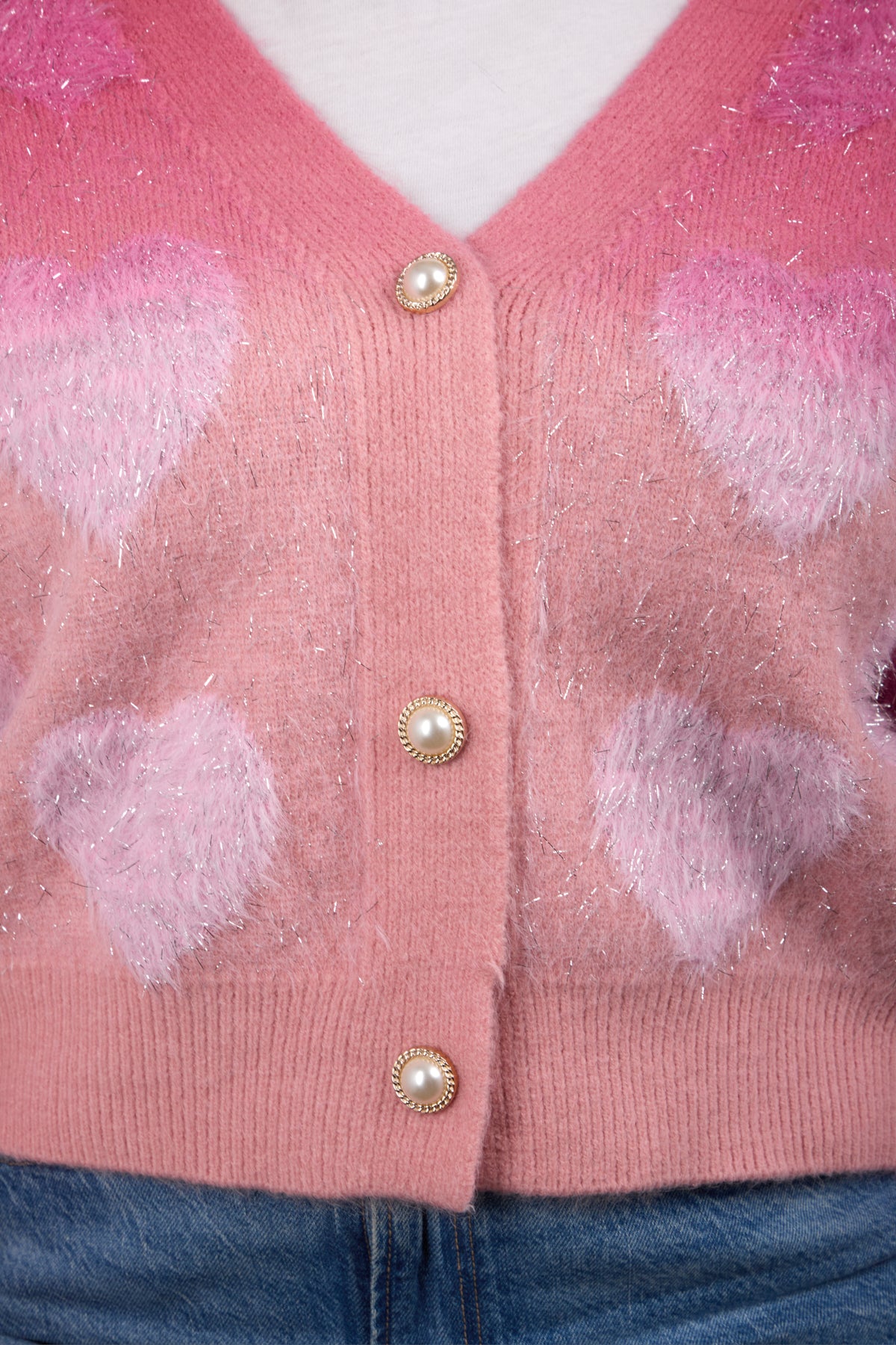 Soft Heart Ombre Cardigan for Women - Cozy Long Sleeve Open Front Knit Sweater - Perfect for Fall, Winter & Layering Outfits