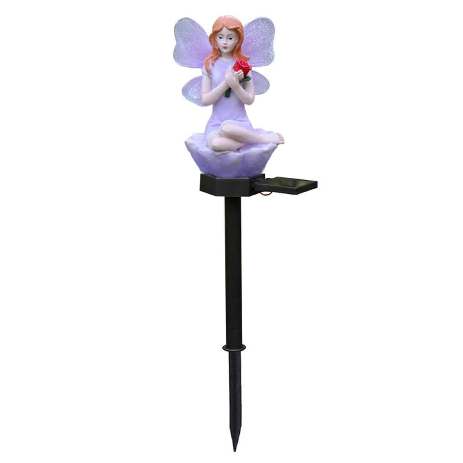 2 Pack Solar Garden Stake Lights - 15.7 Inch Waterproof Resin Flower Fairy & Angel Outdoor Lights for Yard, Patio, Lawn | Perfect for Landscape Lighting, Pathway Illumination, and Evening Garden Decor
