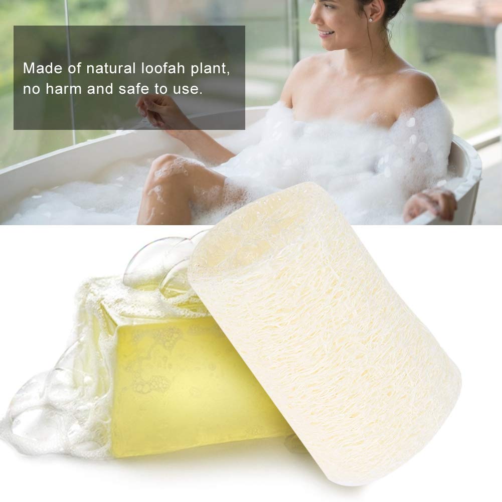 Natural Loofah Bath Sponge - Exfoliating Body Scrubber for Shower & Spa, Dead Skin Remover & Soap Holder, Multi-Purpose Kitchen Cleaning Scrubber (3inch, 6-Pack) - Perfect for Home, Travel & Gifts