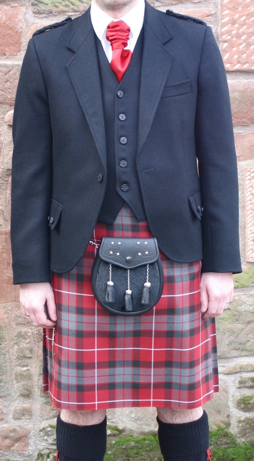 Stylish Black Tweed Crail Jacket & Waistcoat Set - Classic British Menswear for Formal Events & Autumn Winter Fashion