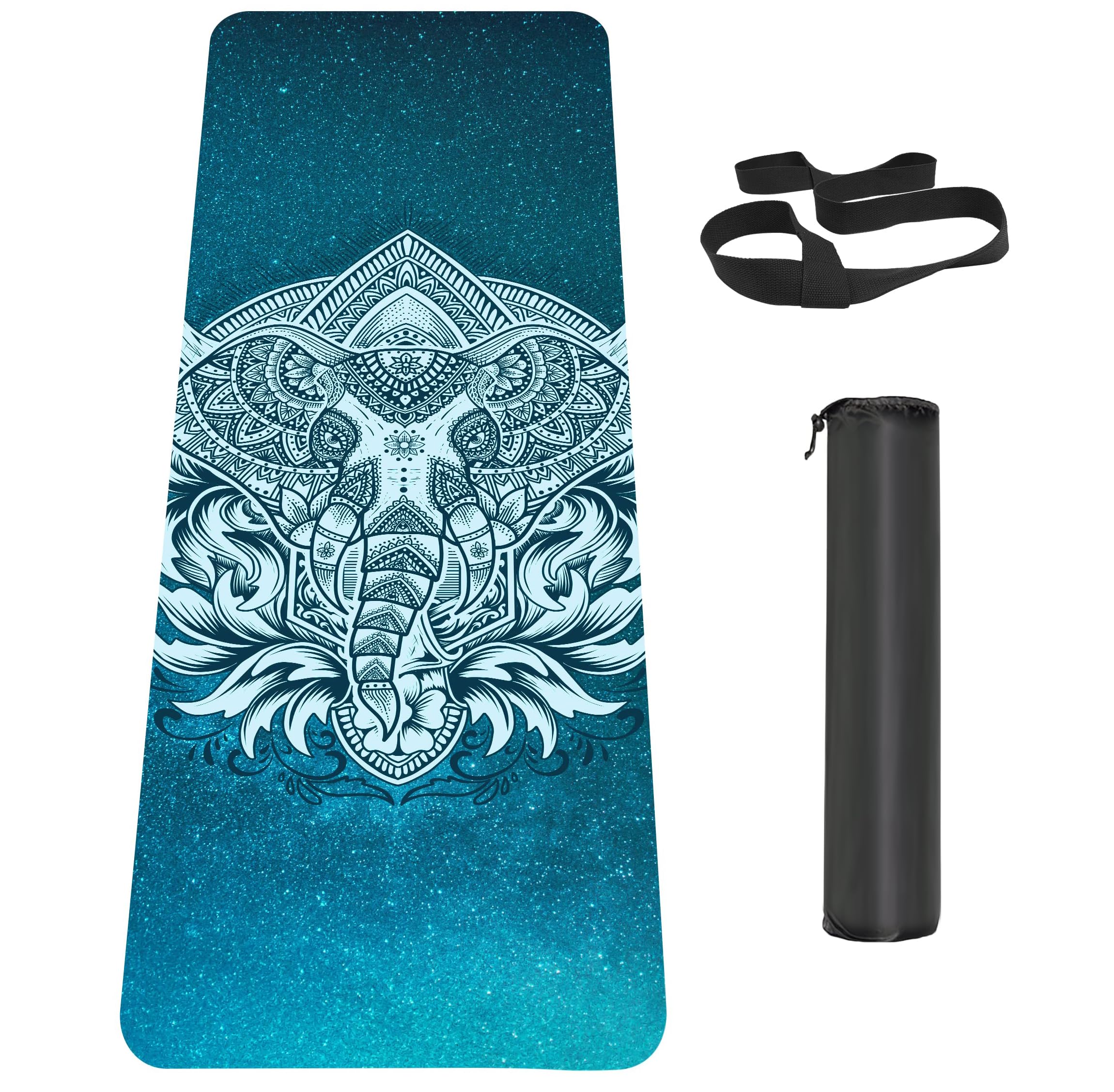 Premium Non-Slip TPE Yoga Mat for Men & Women - Extra Thick 6mm Exercise Mat with Carrying Strap - Ideal for Yoga, Pilates, Home Workouts & Gym Training (72