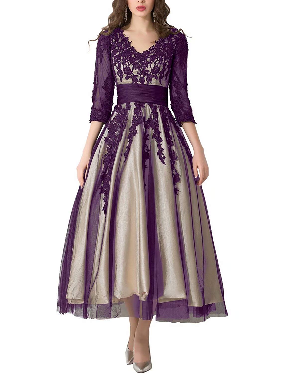 Snowskite Women's Black Lace Applique Tulle Long Formal Evening Dress - Elegant Prom Gown for Homecoming, Wedding Guest & Special Occasions