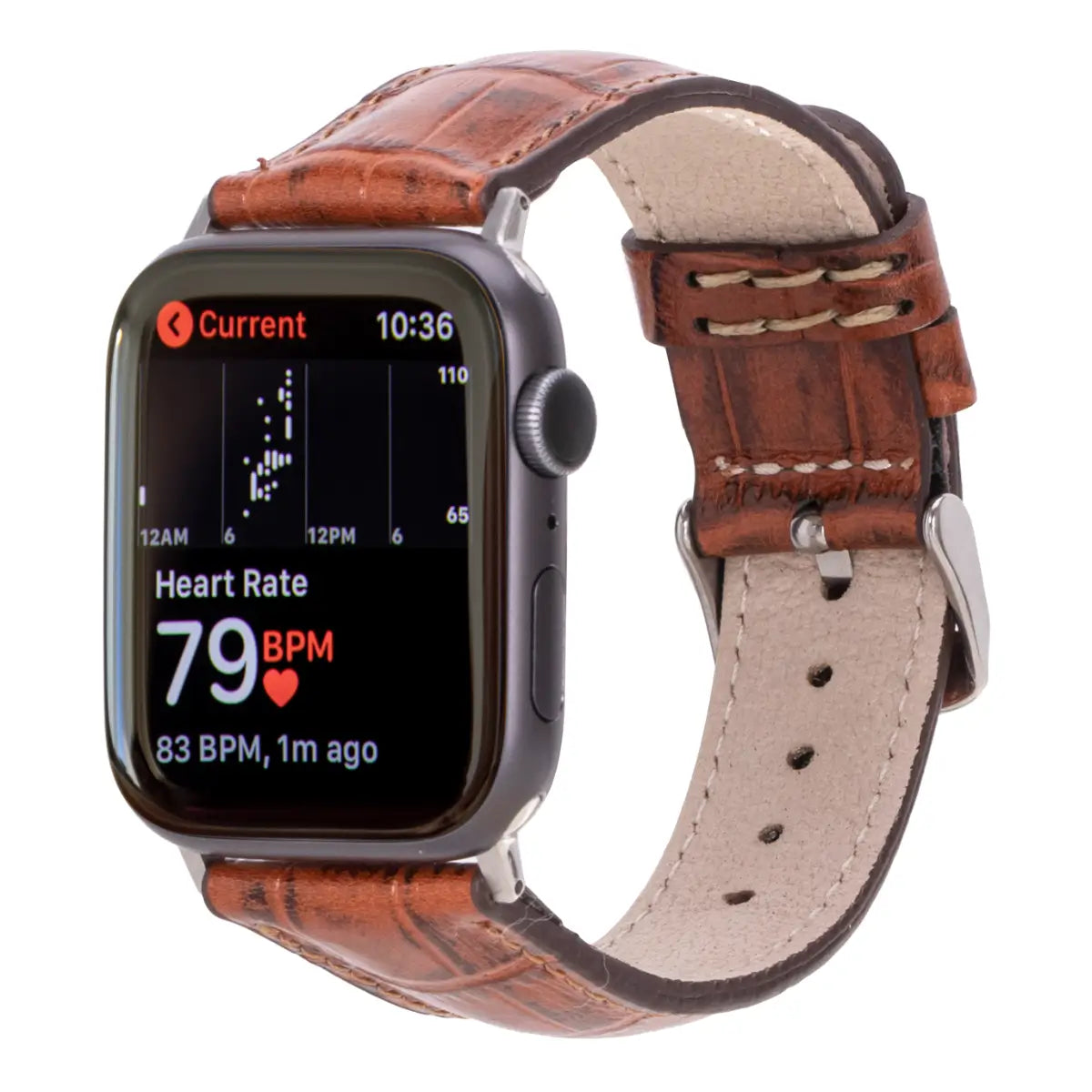 Genuine Brown Crocodile Pattern Leather Apple Watch Band - Stylish & Durable Replacement Strap for Work, Gym & Everyday Wear