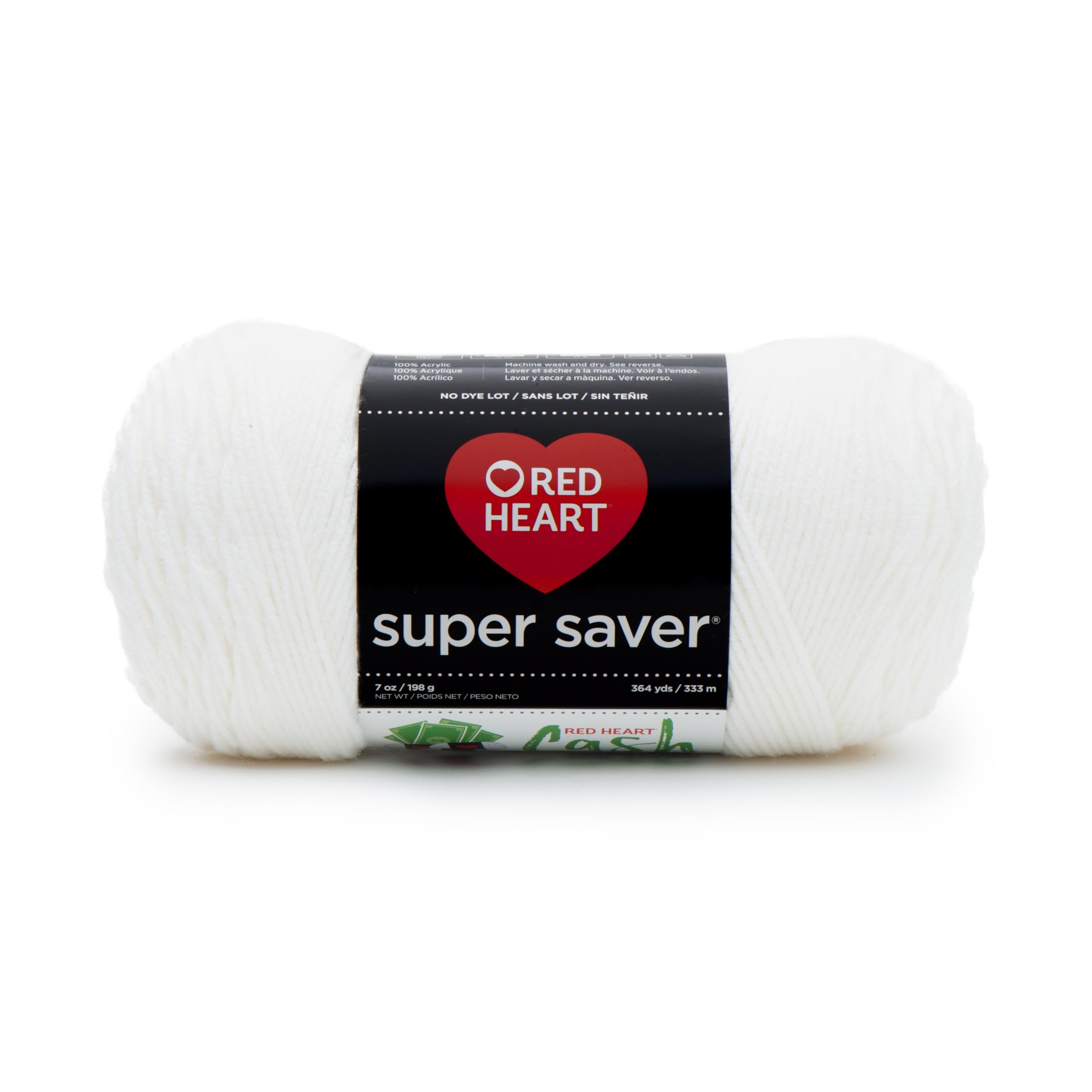RED HEART Super Saver Yarn - Soft Acrylic Knitting & Crochet Yarn, White - Perfect for Blankets, Scarves, and DIY Craft Projects