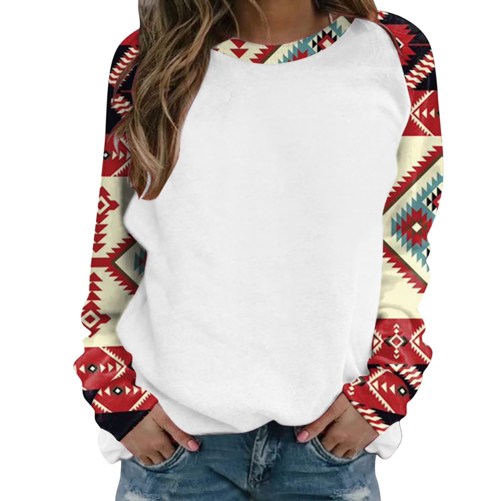 Women's Holiday Tunic Sweatshirt - Comfortable Crew Neck Long Sleeve Pullover with Dreamcatcher Print | Perfect for Christmas Parties, Casual Outings & Cozy Winter Days
