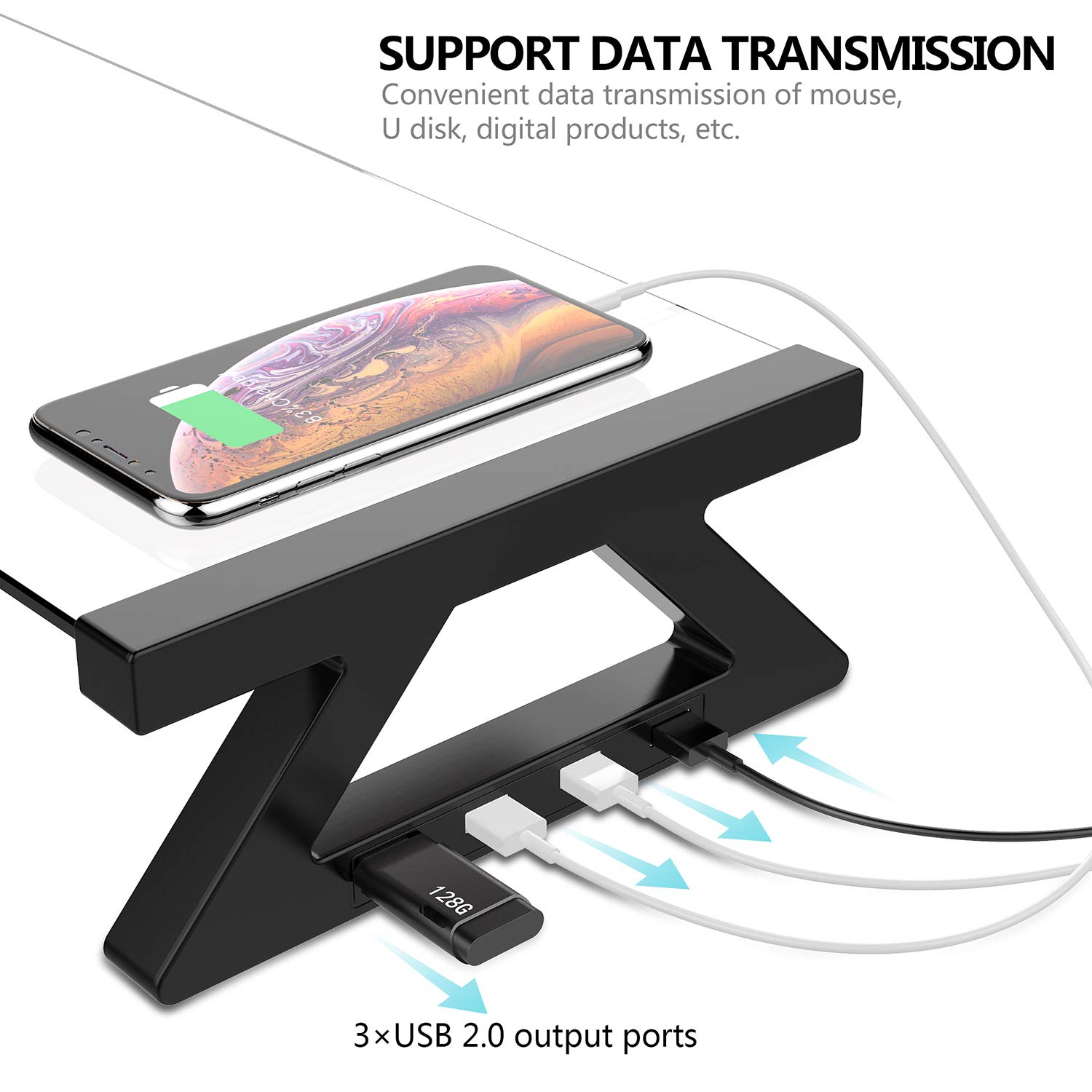 Yivandi Clear Tempered Glass Monitor Stand with USB Ports - 3-in-1 Adjustable Computer Riser for PC, iMac, MacBook & Printer - Perfect for Home Office, Gaming Setup & Workspace Organization