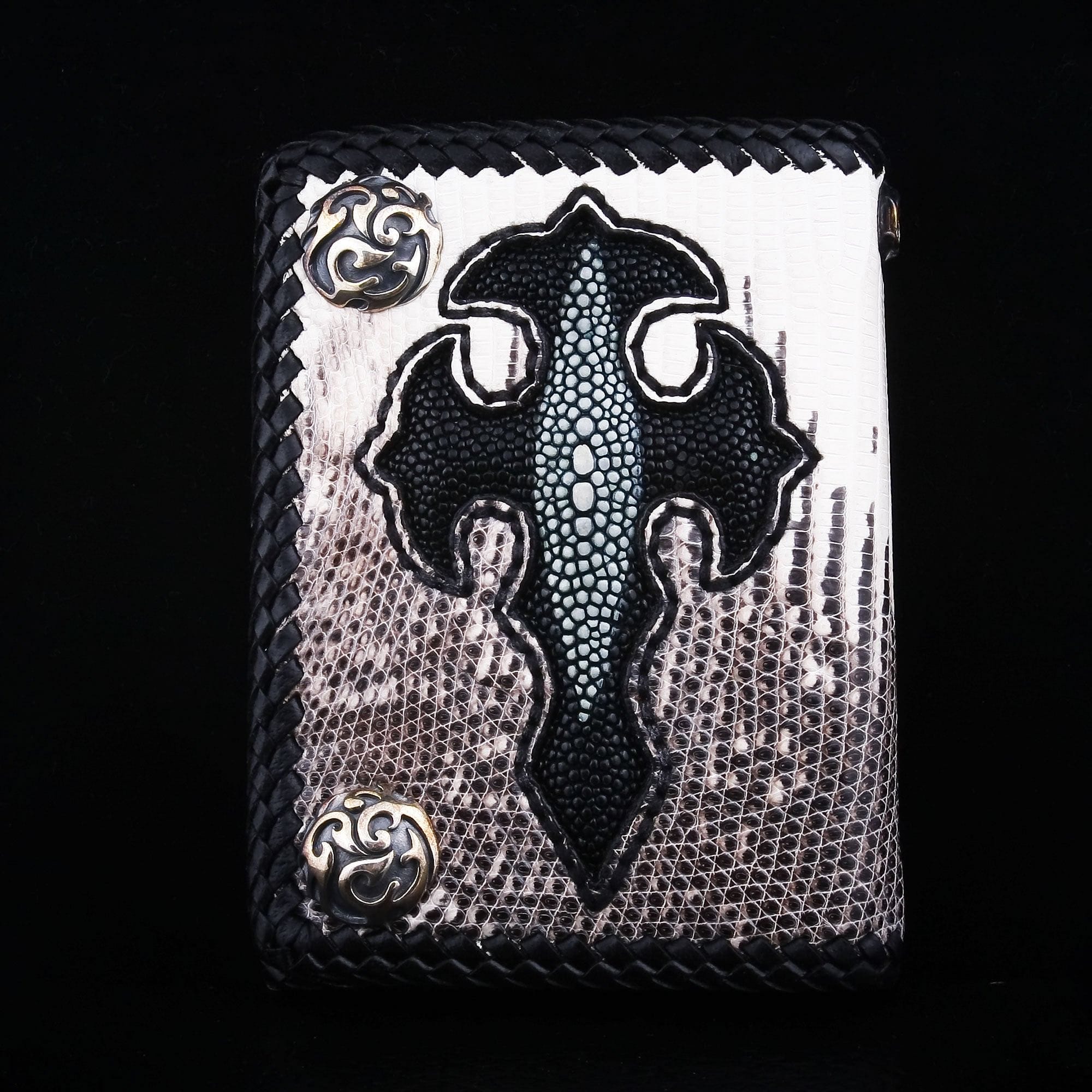 Premium Crossbody Lizard Leather Chain Wallet for Men & Women - Stylish RFID-Blocking Bifold Wallet for Travel, Shopping & Night Out