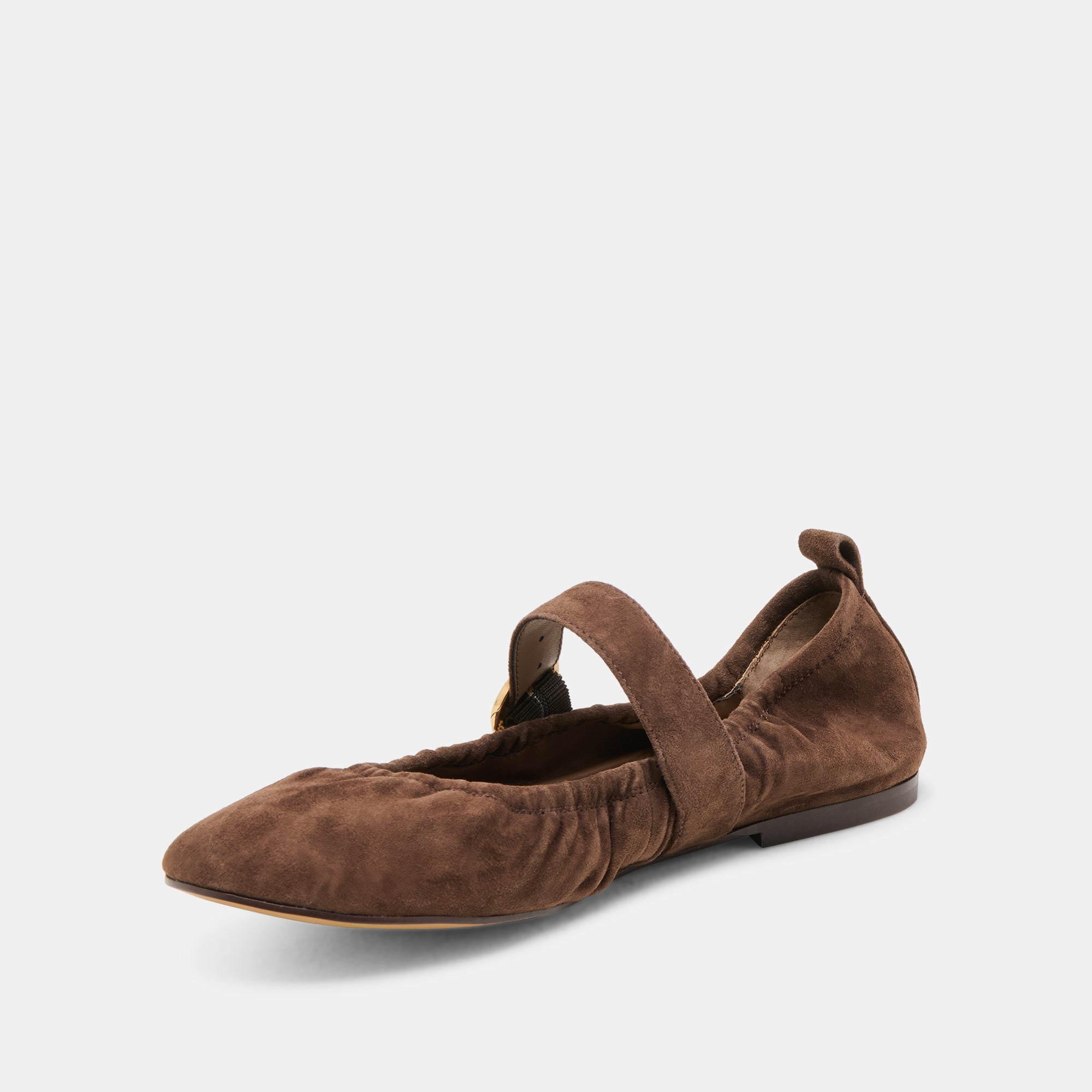 CAELY Women's DK Brown Suede Ballet Flats - Comfortable & Stylish Shoes for Work, Casual Wear & Travel
