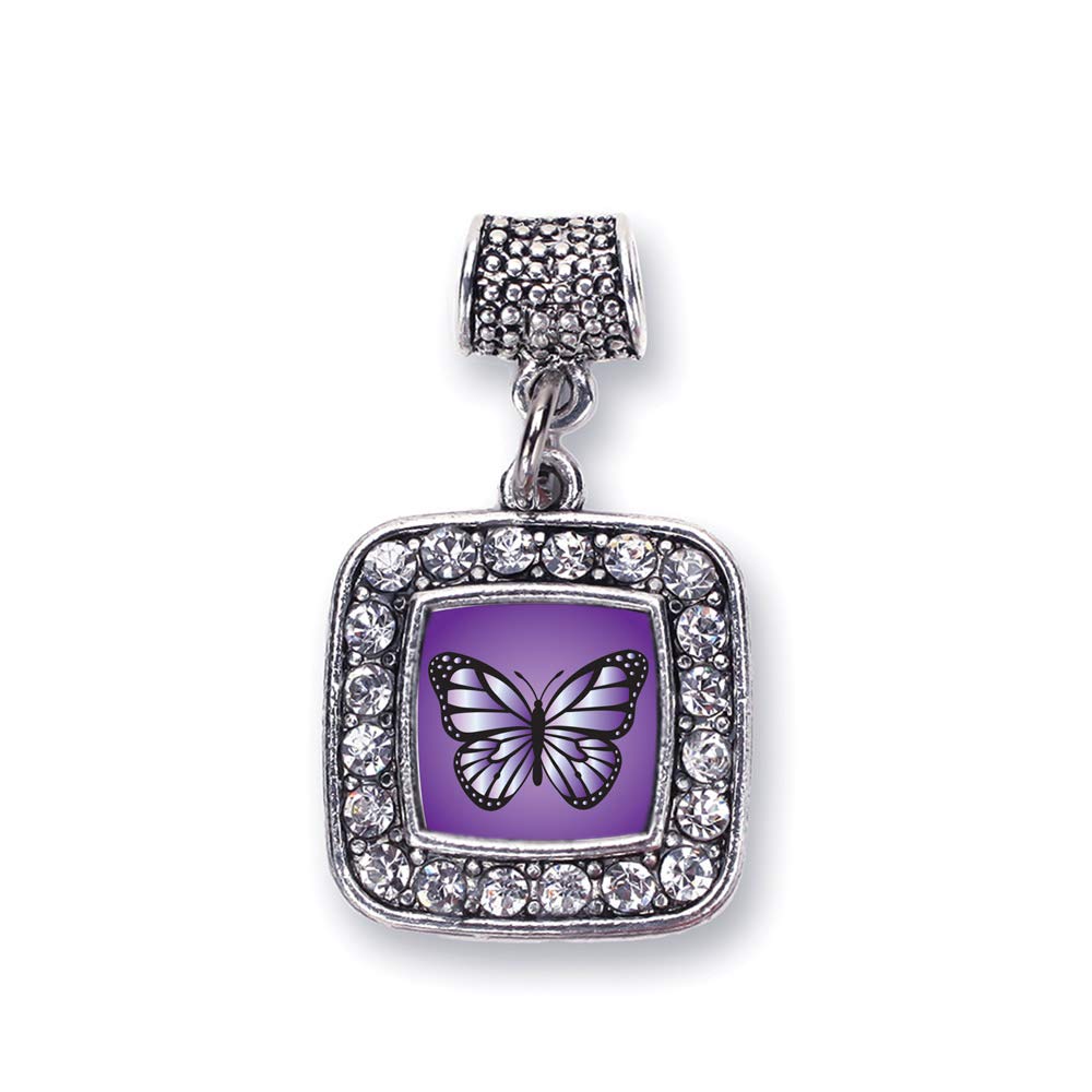 Inspired Silver - Sterling Silver Square Charm Bracelet with Cubic Zirconia | Elegant Jewelry Gift for Women, Perfect for Anniversaries & Special Occasions