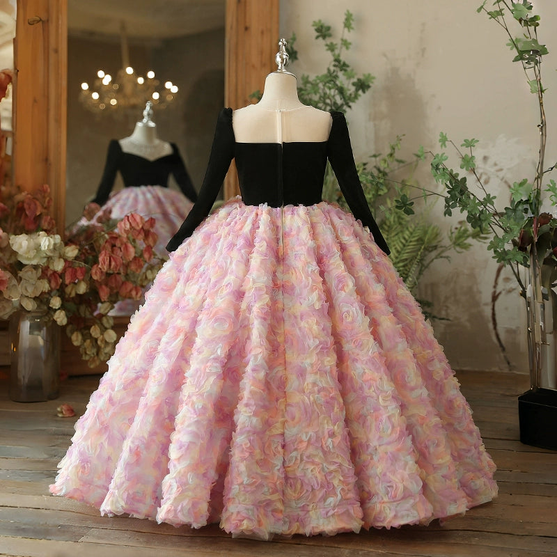 Elegant Christmas Party Dress for Baby Girls - Floral Flower Girl Cake Dress for New Year's & Holiday Celebrations - Perfect for Weddings, Christmas Photos & Special Occasions